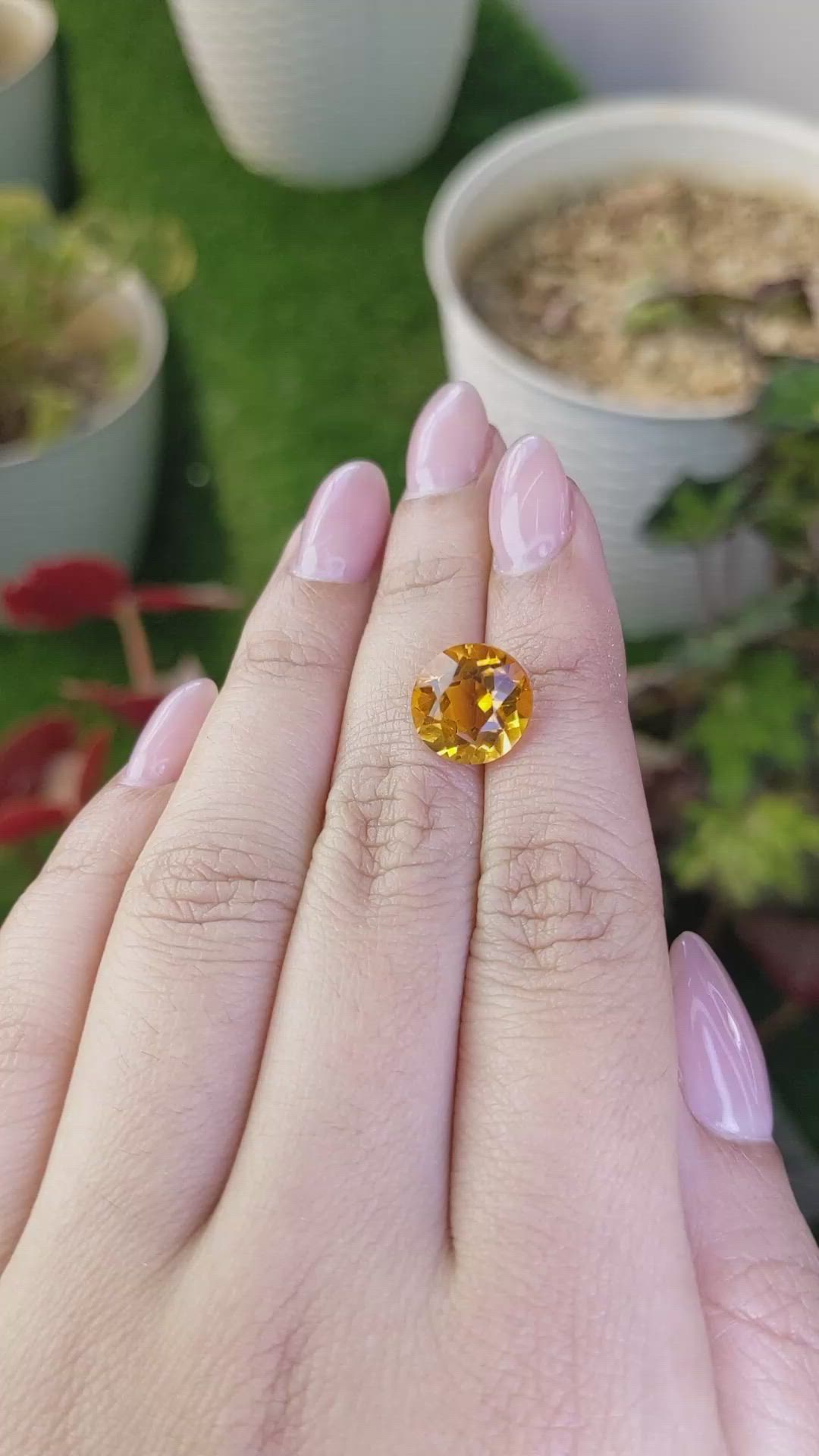 4.89 Ct. Yellow Citrine from Brazil Size Video