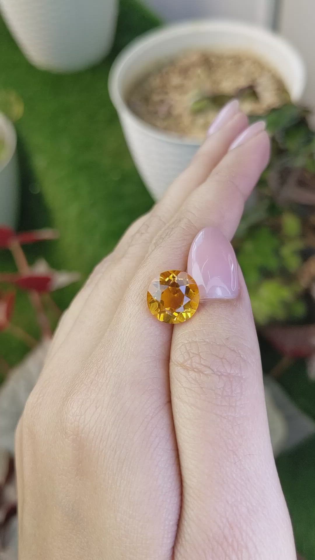 4.89 Ct. Yellow Citrine from Brazil Size Video
