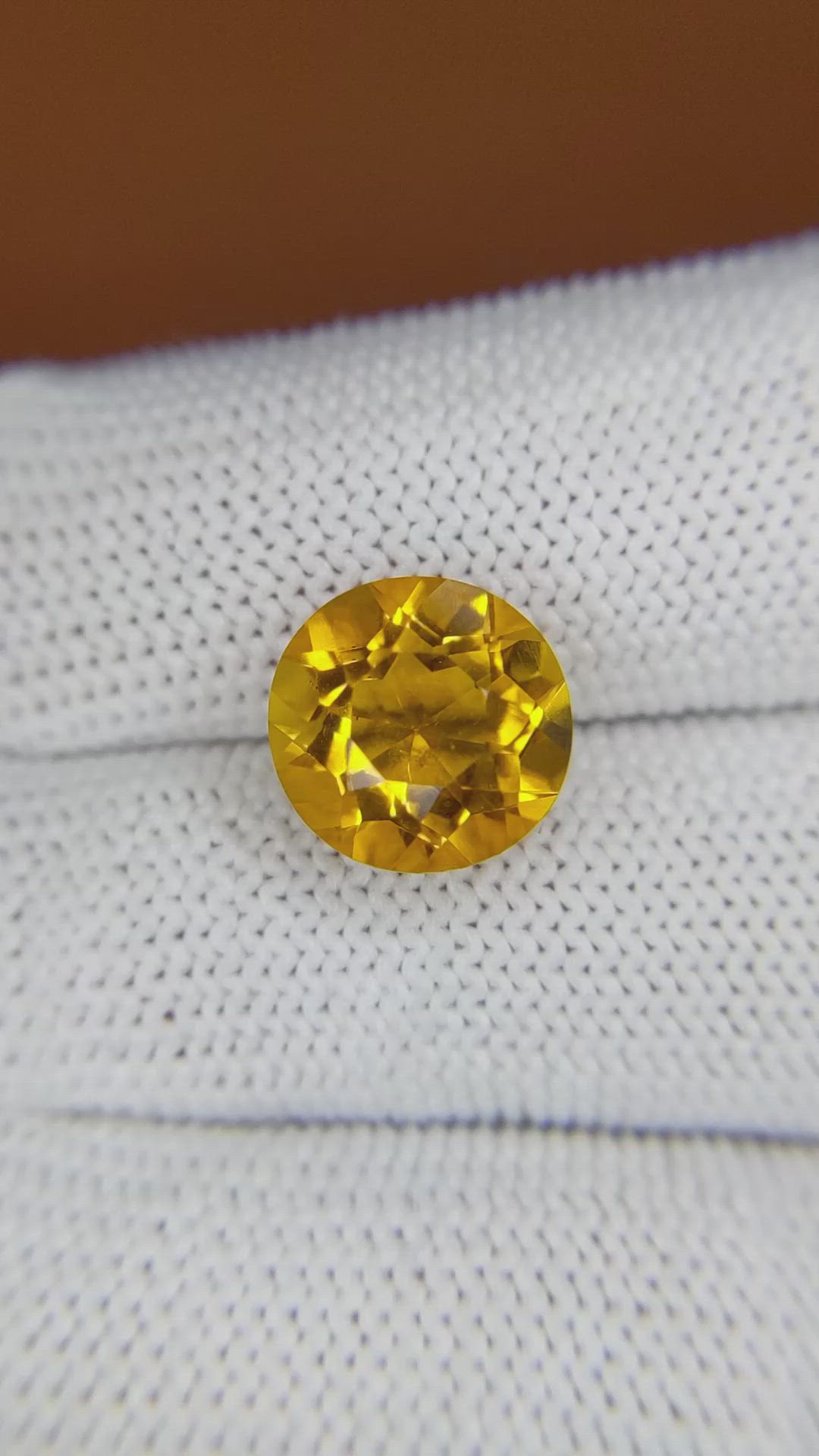4.89 Ct. Yellow Citrine from Brazil Size Video