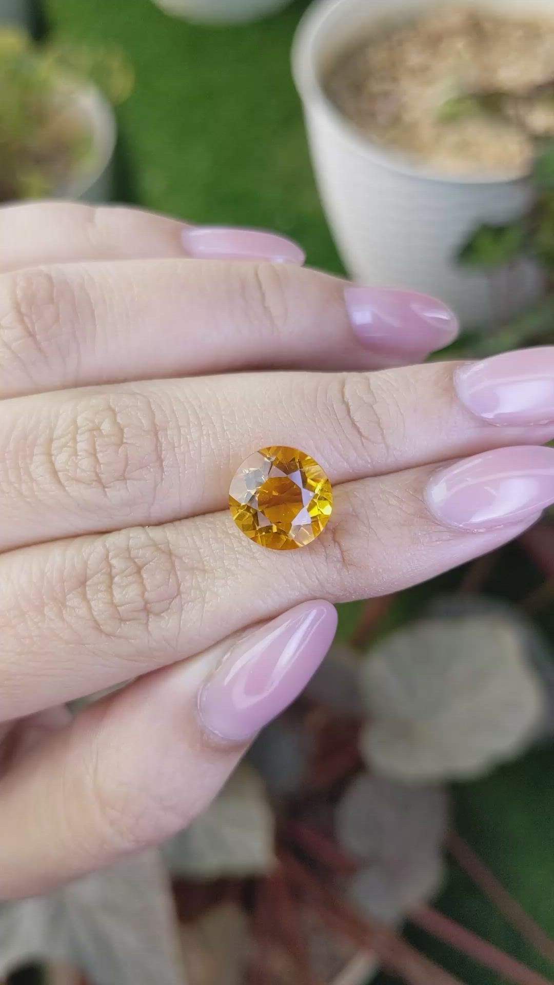 4.89 Ct. Yellow Citrine from Brazil Size Video