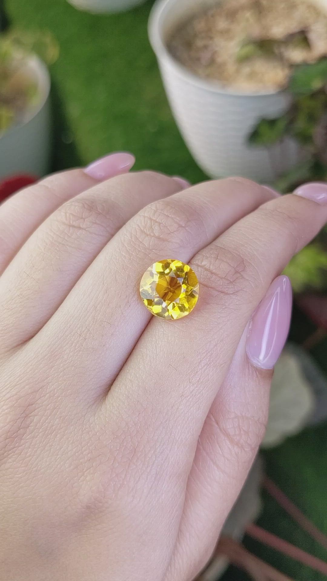 4.67 Ct. Yellow Citrine from Brazil Size Video