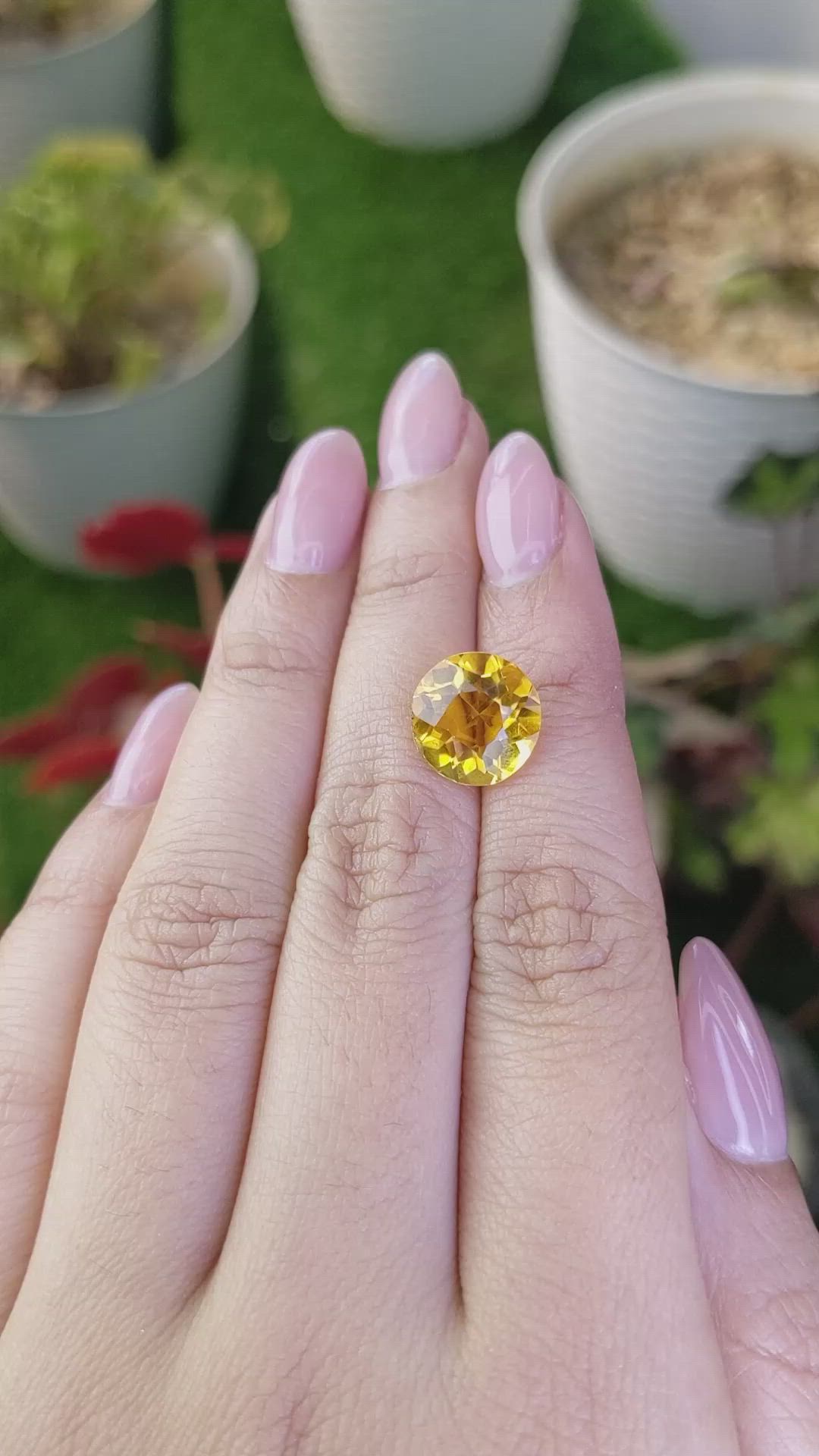 4.67 Ct. Yellow Citrine from Brazil Size Video