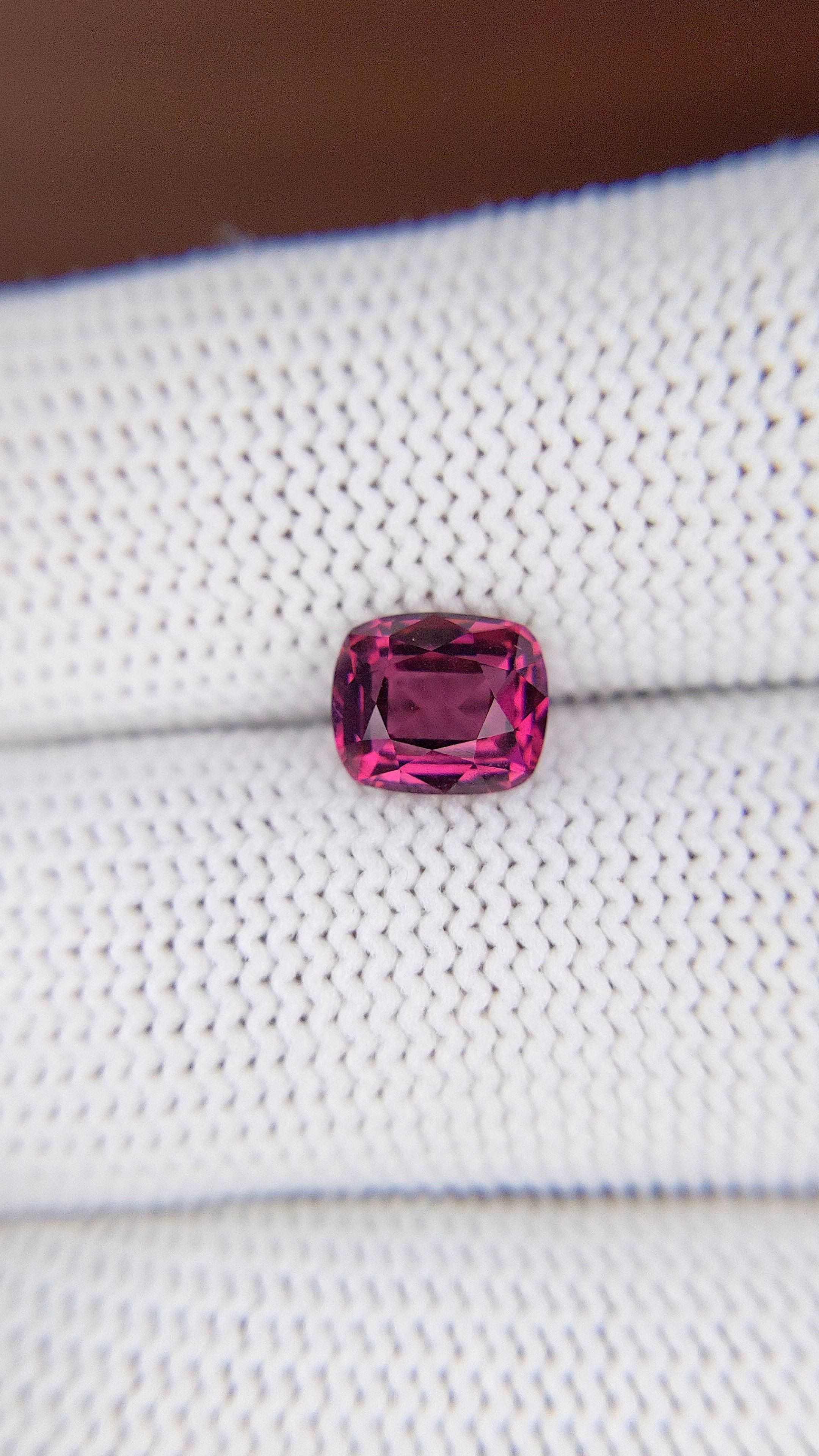 1.83 Ct. Purplish Pink Garnet from Tanzania Size Video
