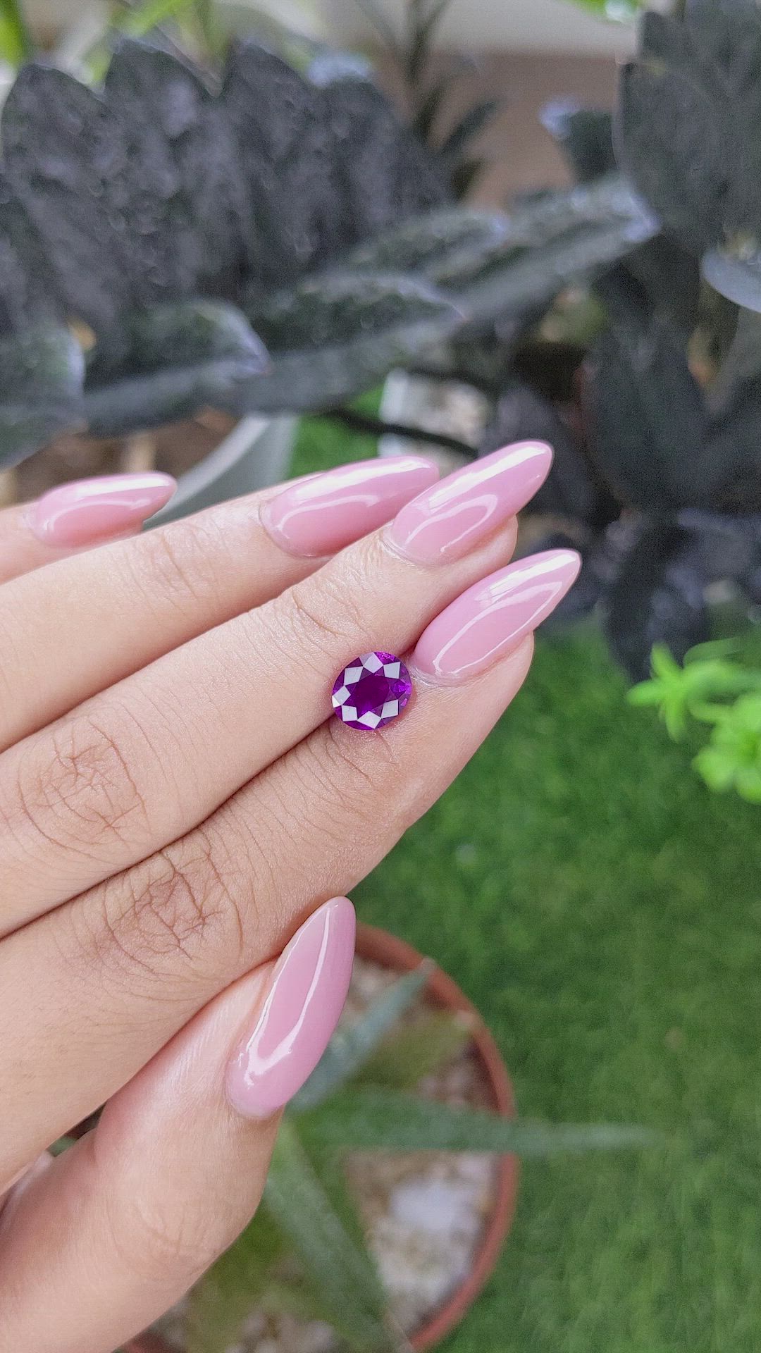 1.78 Ct. Pinkish Purple Garnet from Tanzania Size Video