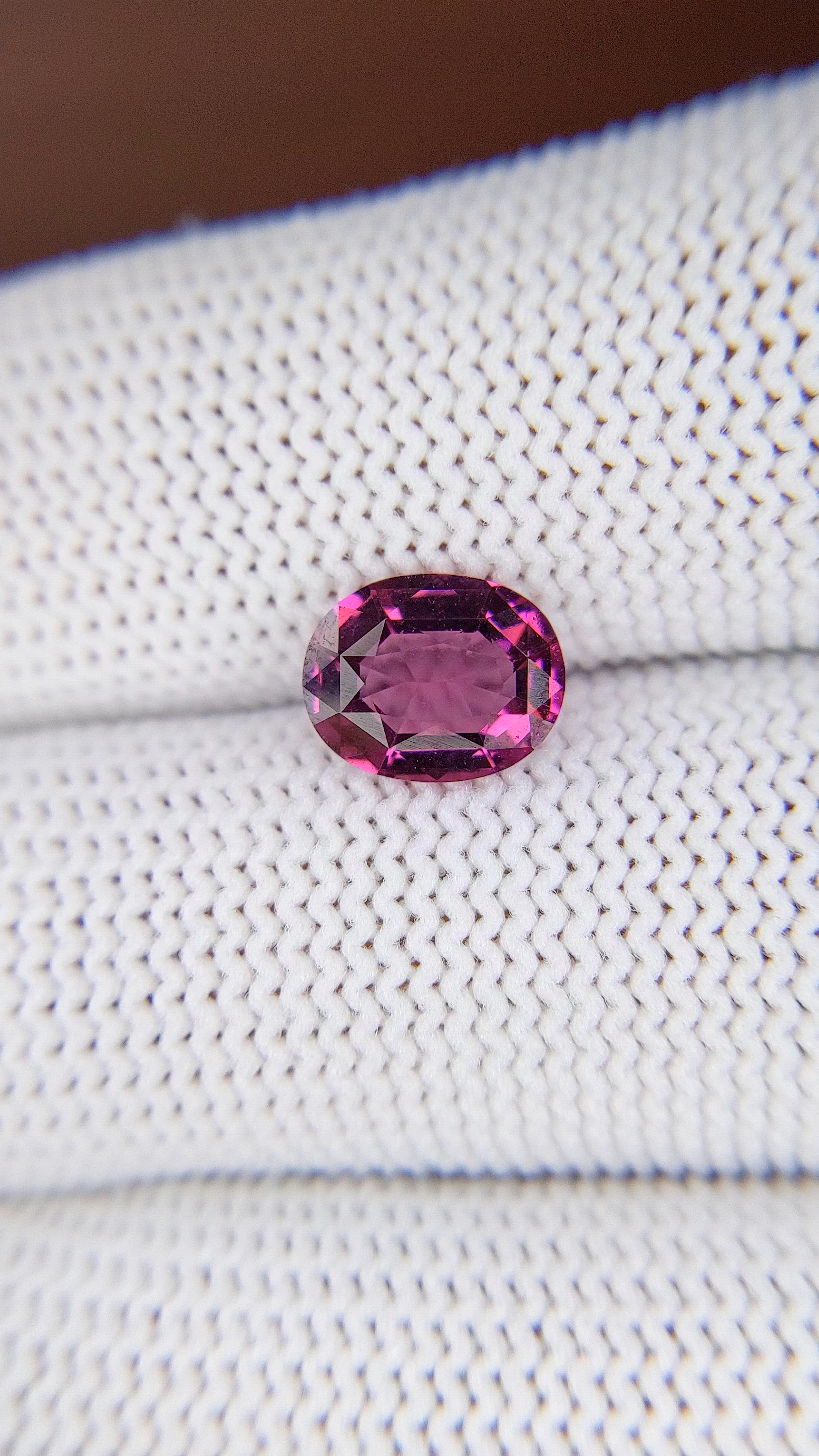 1.96 Ct. Purplish Pink Garnet from Tanzania Size Video