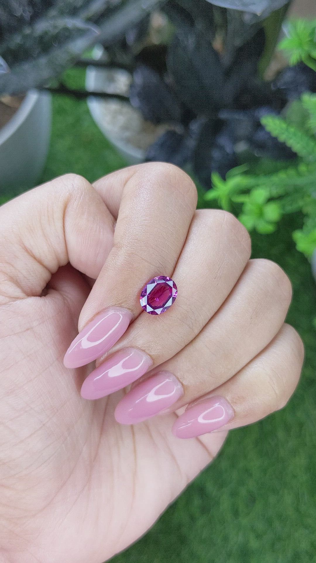 1.96 Ct. Purplish Pink Garnet from Tanzania Size Video