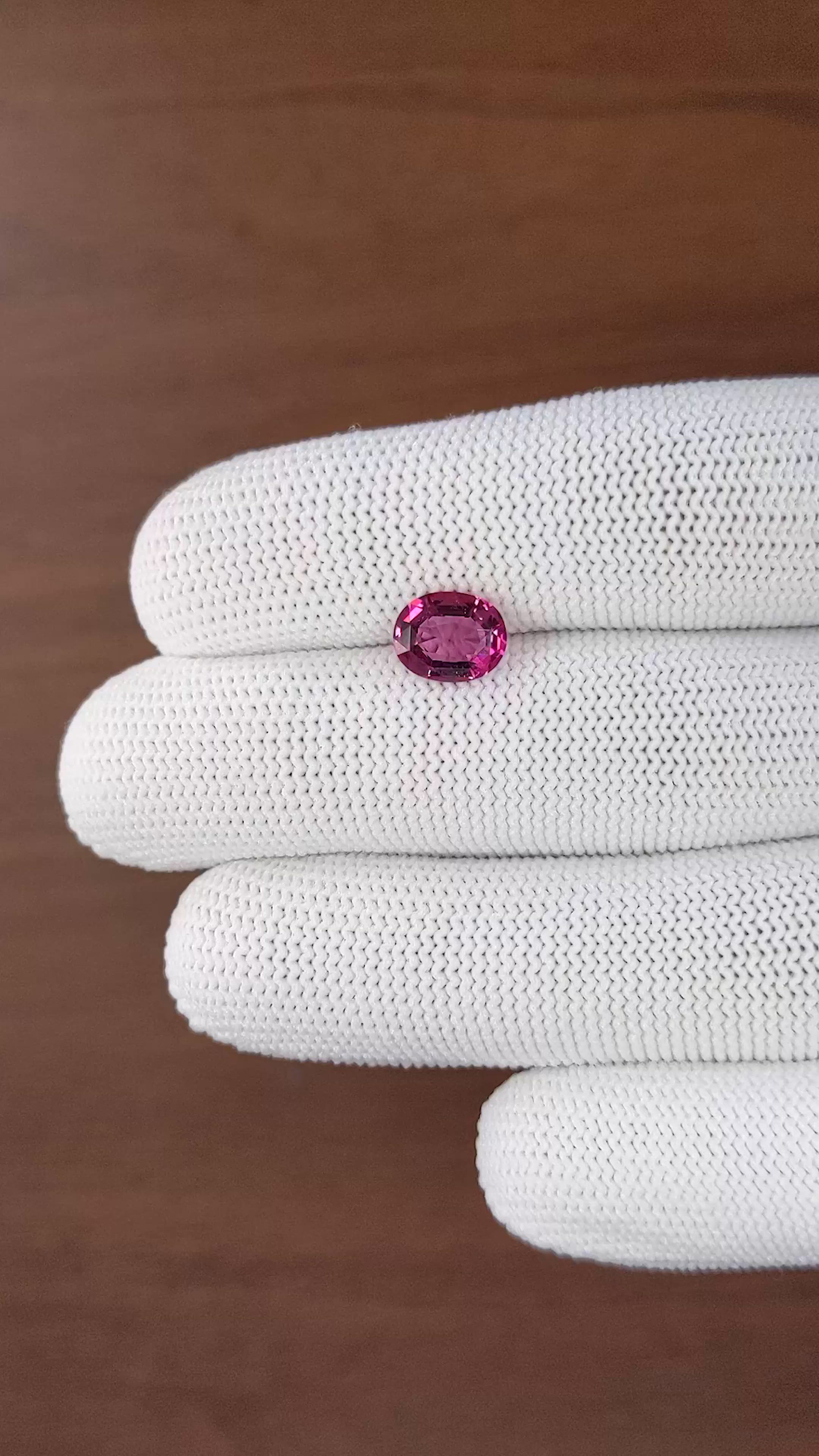 1.96 Ct. Purplish Pink Garnet from Tanzania Size Video