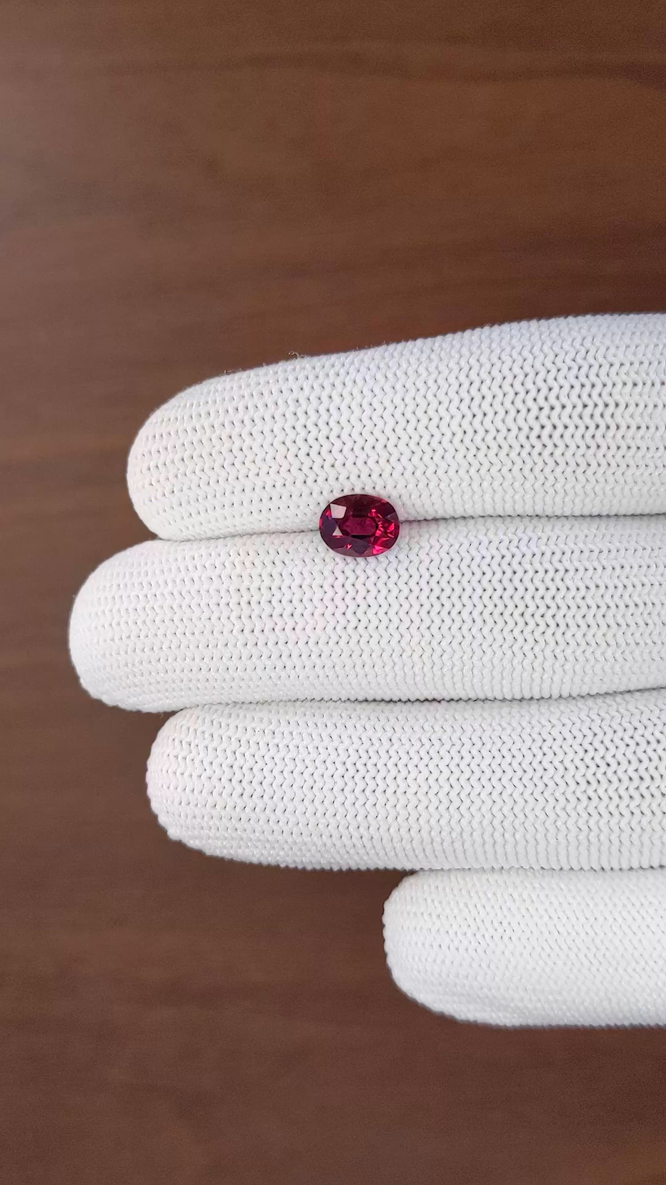 1.68 Ct. Purplish Red Garnet from Tanzania Size Video