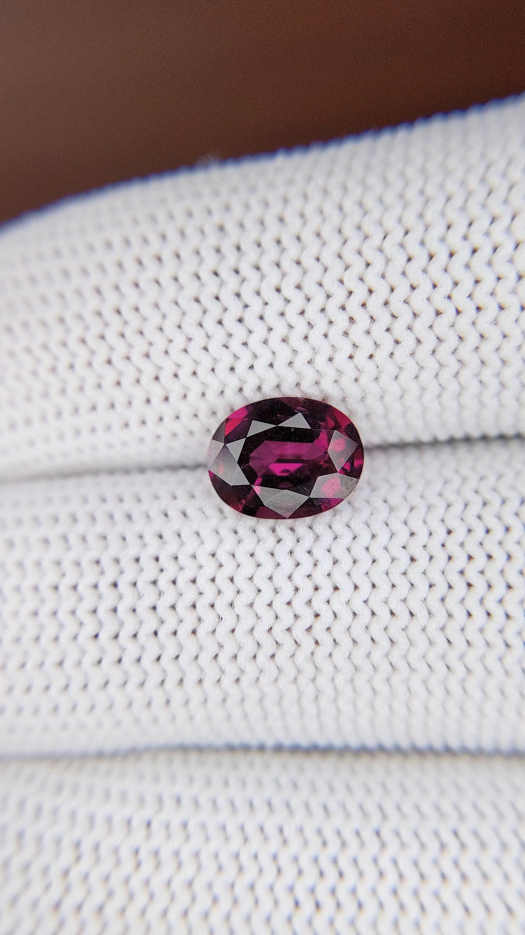 1.98 Ct. Purplish Red Garnet from Tanzania Size Video