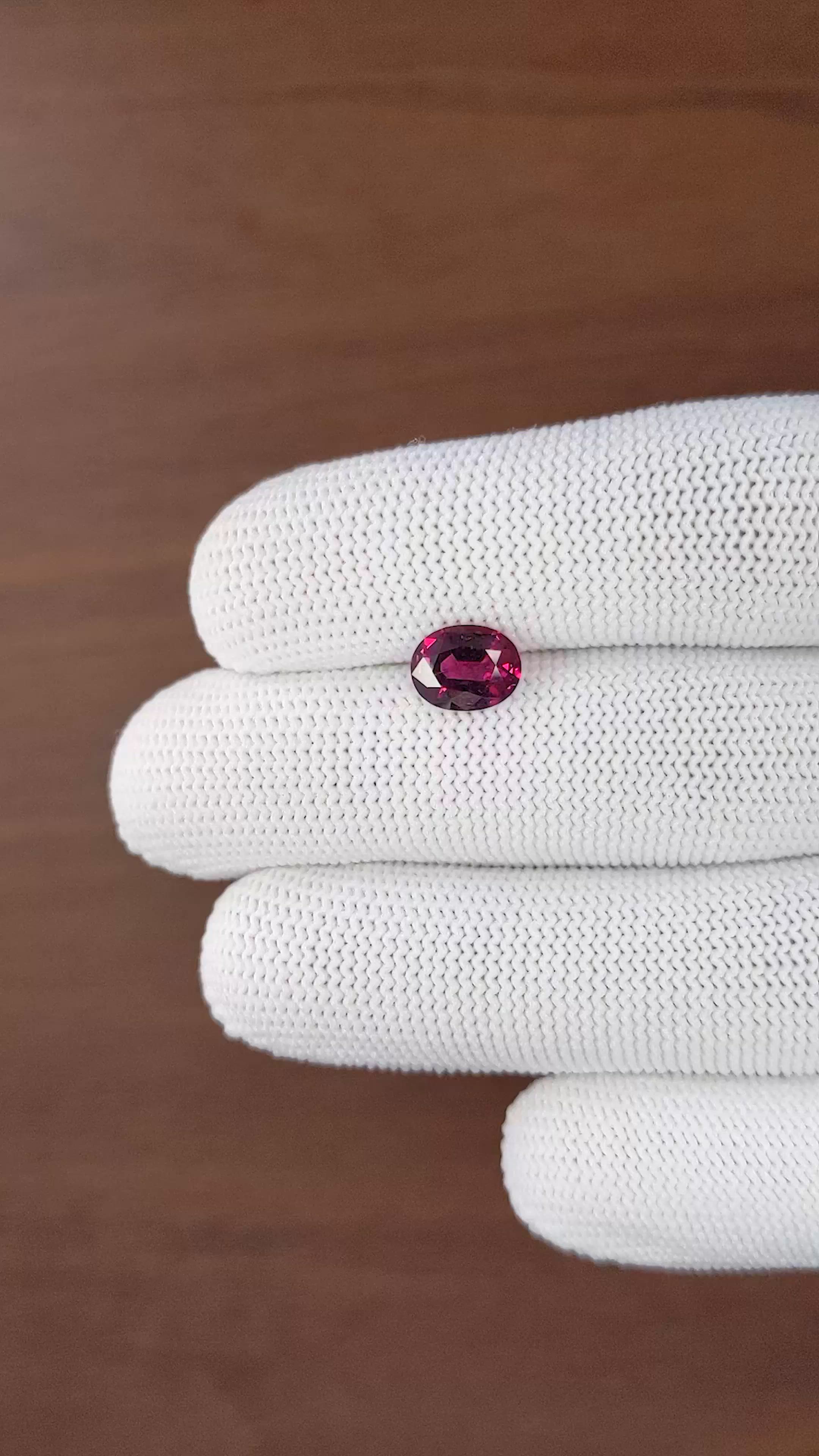 1.98 Ct. Purplish Red Garnet from Tanzania Size Video