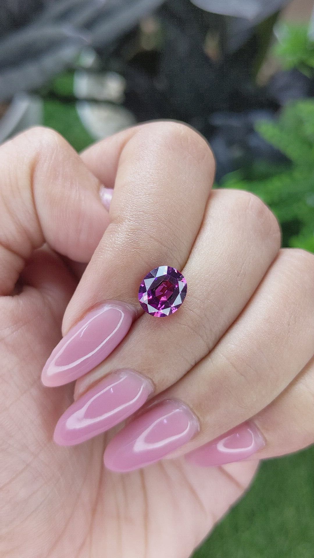2.08 Ct. Pinkish Purple Garnet from Tanzania Size Video