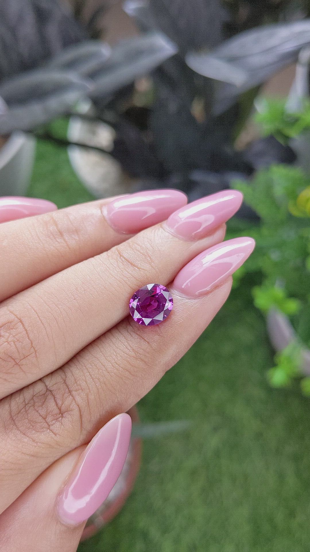 2.08 Ct. Pinkish Purple Garnet from Tanzania Size Video