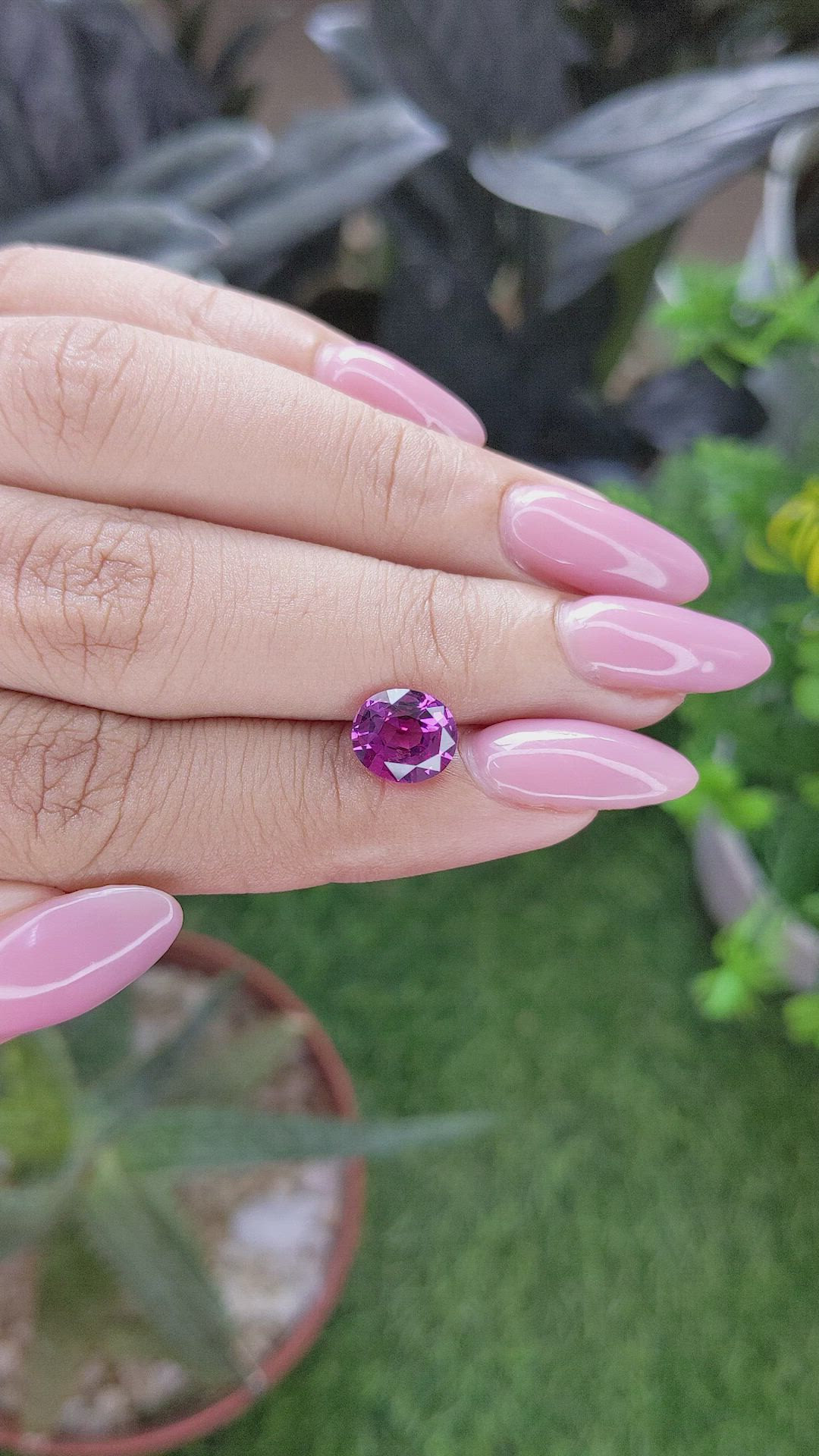 2.08 Ct. Pinkish Purple Garnet from Tanzania Size Video
