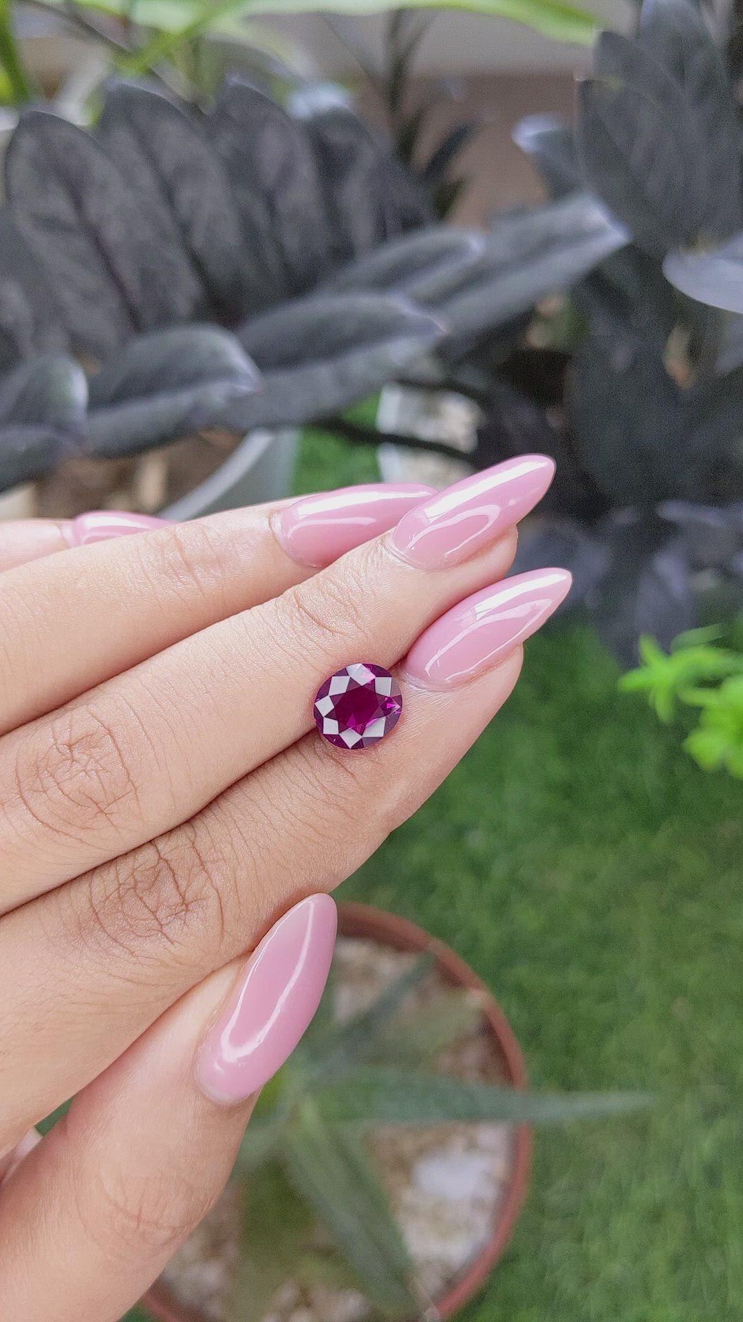 2.27 Ct. Purplish Pink Garnet from Tanzania Size Video