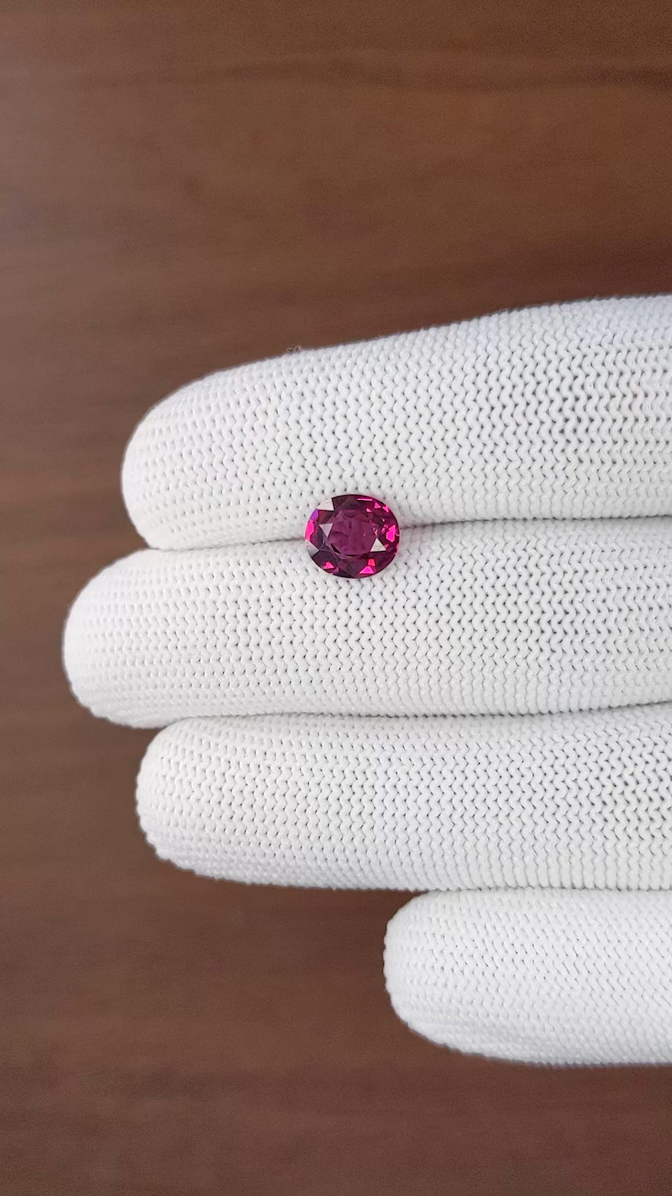 2.27 Ct. Purplish Pink Garnet from Tanzania Size Video