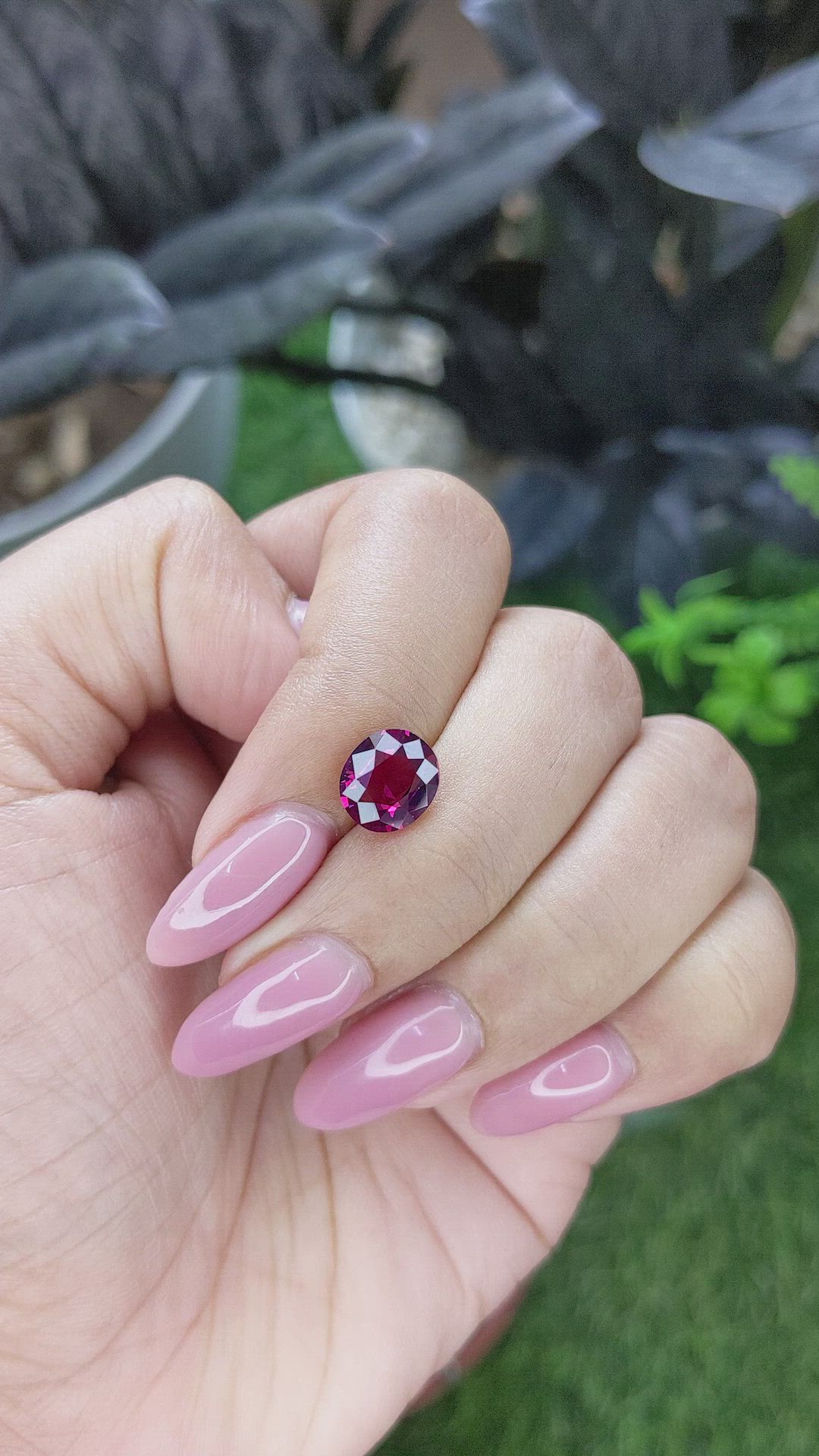 2.27 Ct. Purplish Pink Garnet from Tanzania Size Video