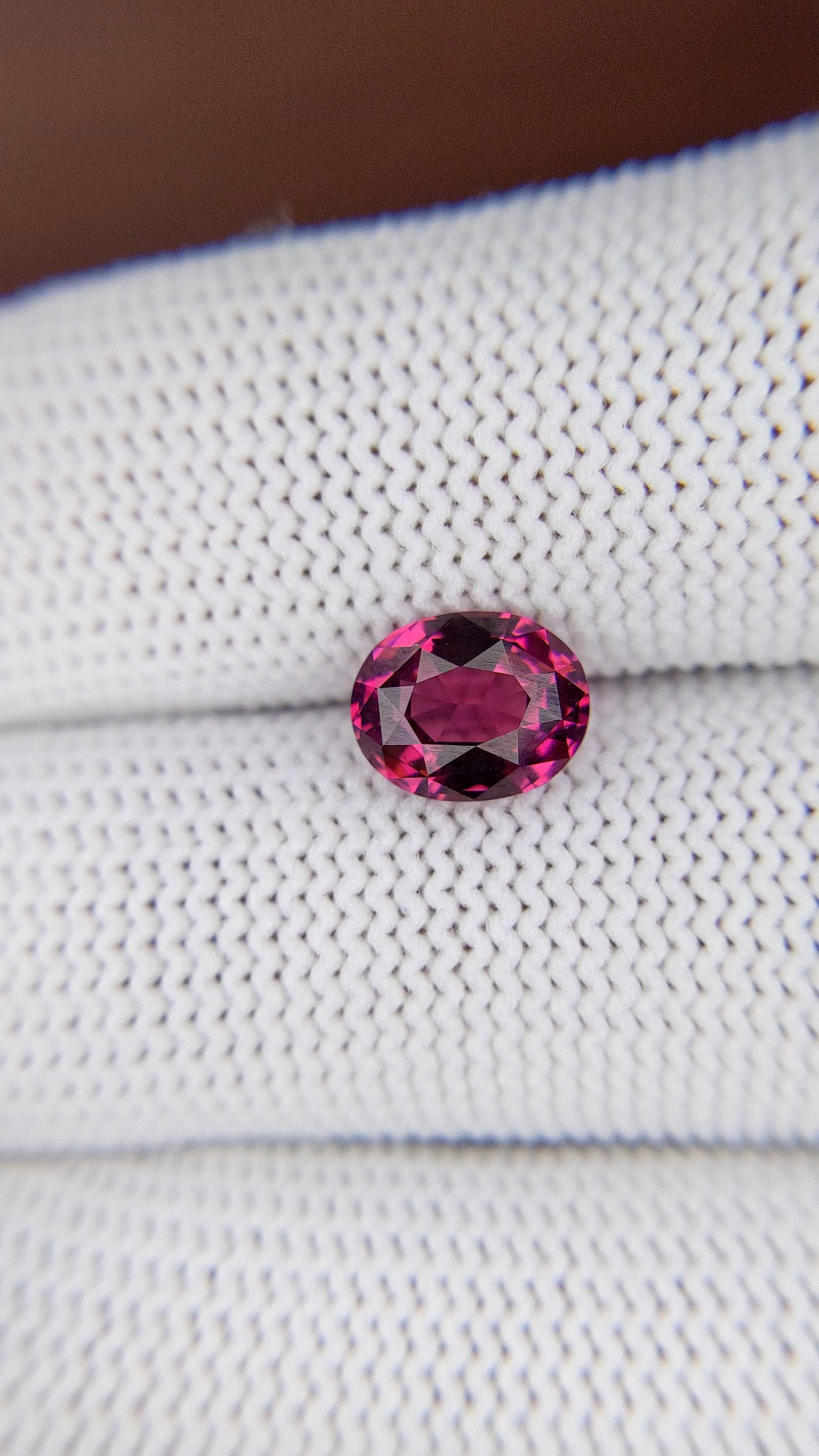 2.52 Ct. Purplish Pink Garnet from Tanzania Size Video