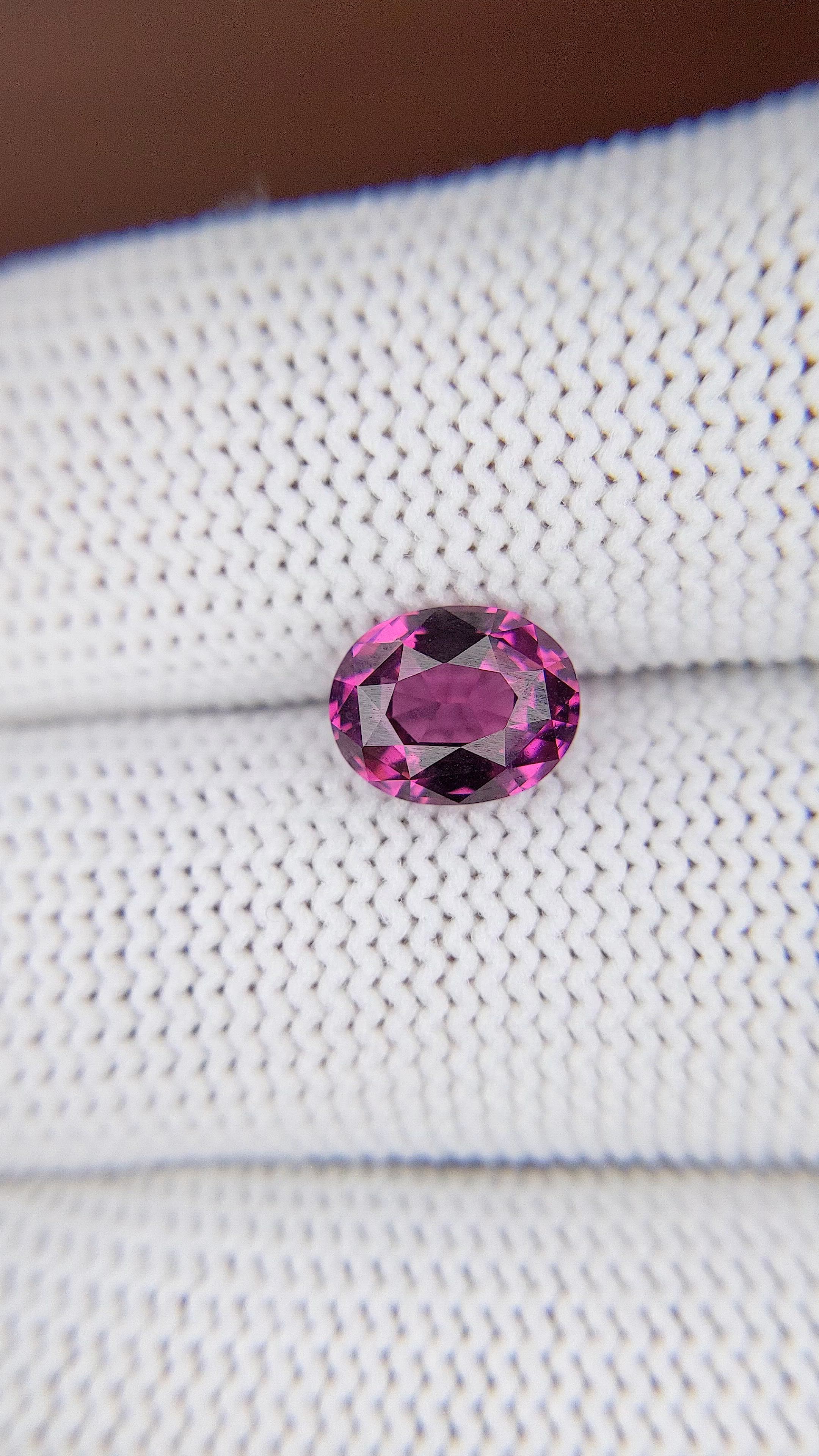 2.20 Ct. Pinkish Purple Garnet from Tanzania Size Video