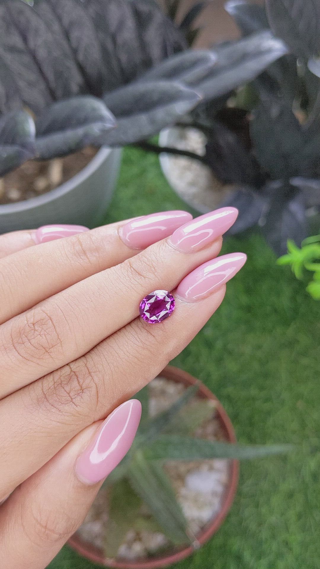 2.20 Ct. Pinkish Purple Garnet from Tanzania Size Video