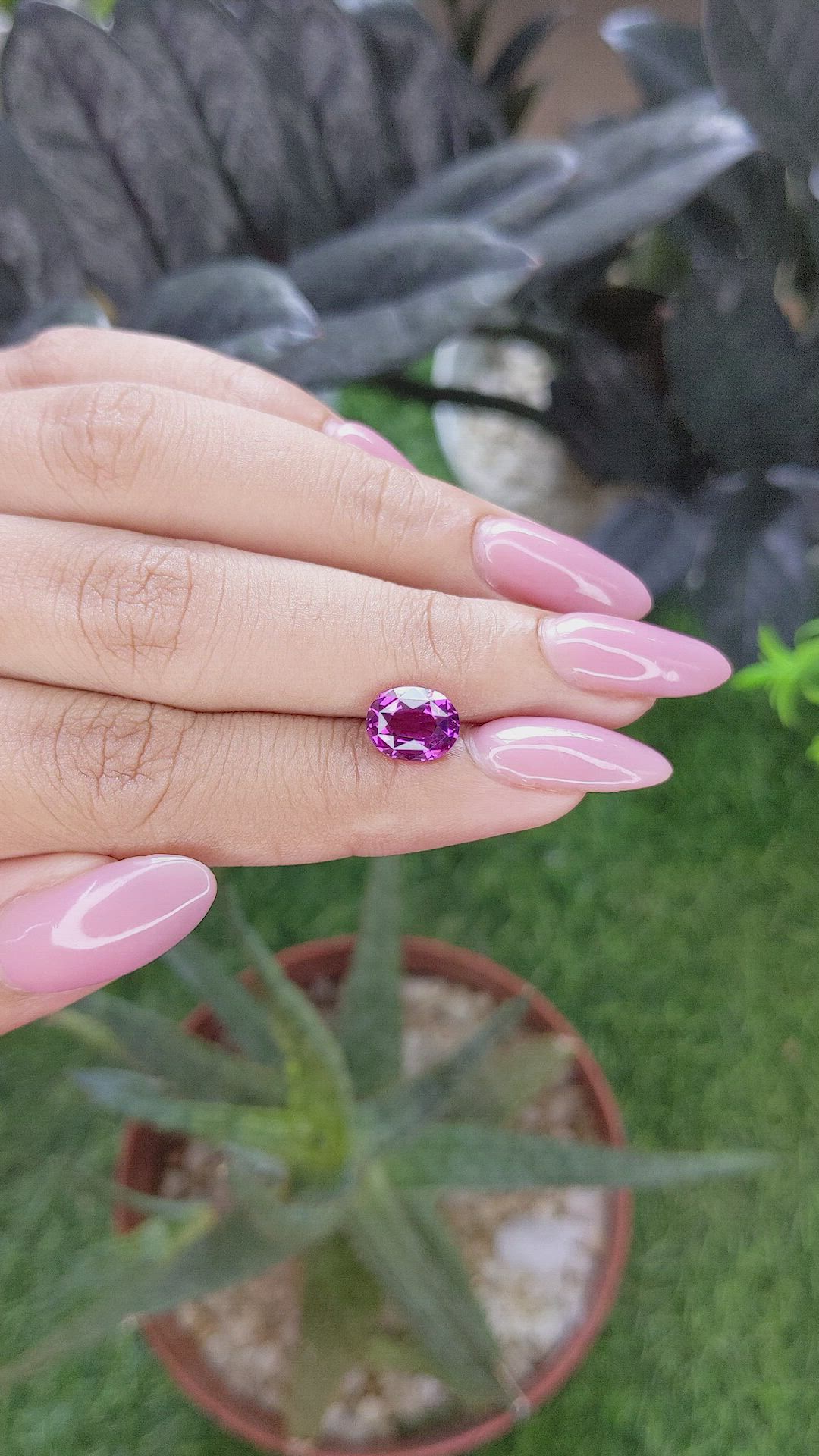 2.20 Ct. Pinkish Purple Garnet from Tanzania Size Video
