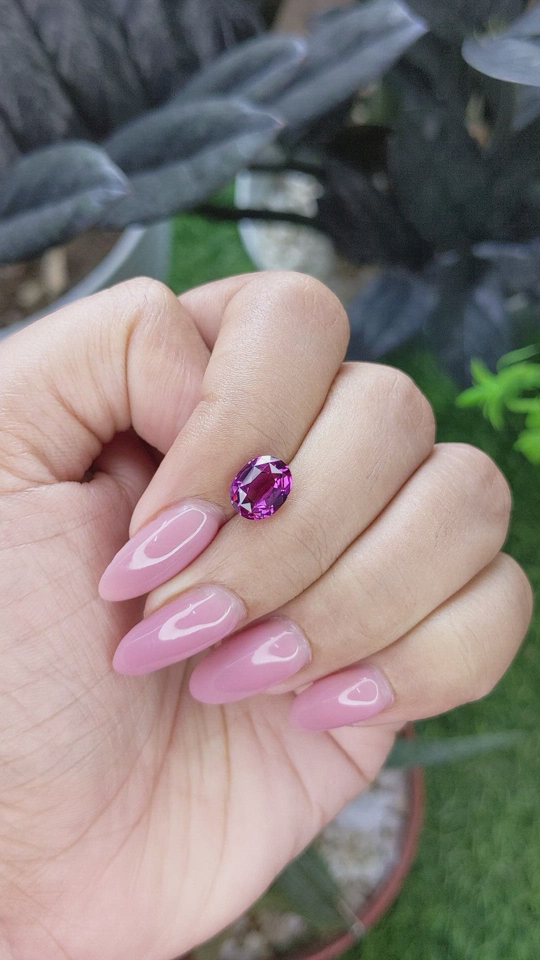 2.20 Ct. Pinkish Purple Garnet from Tanzania Size Video