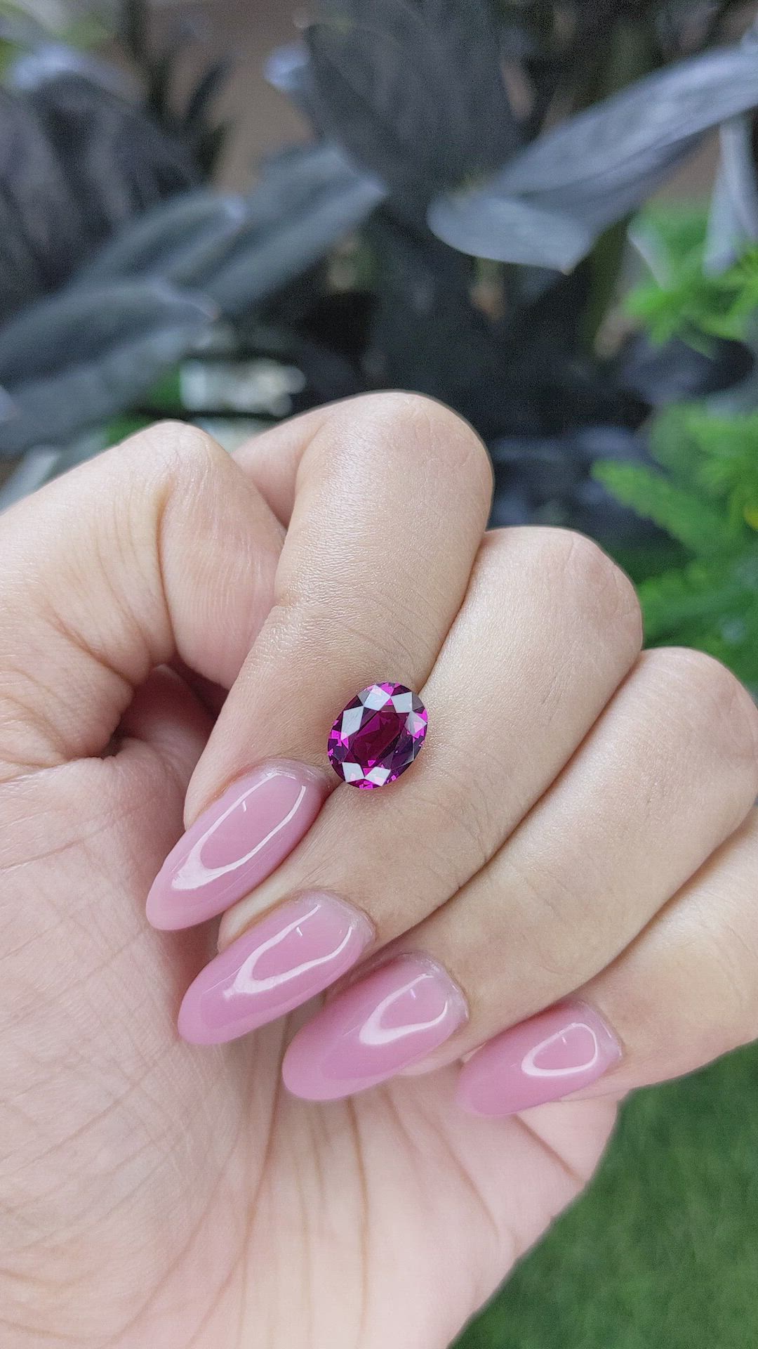 2.40 Ct. Pinkish Purple Garnet from Tanzania Size Video