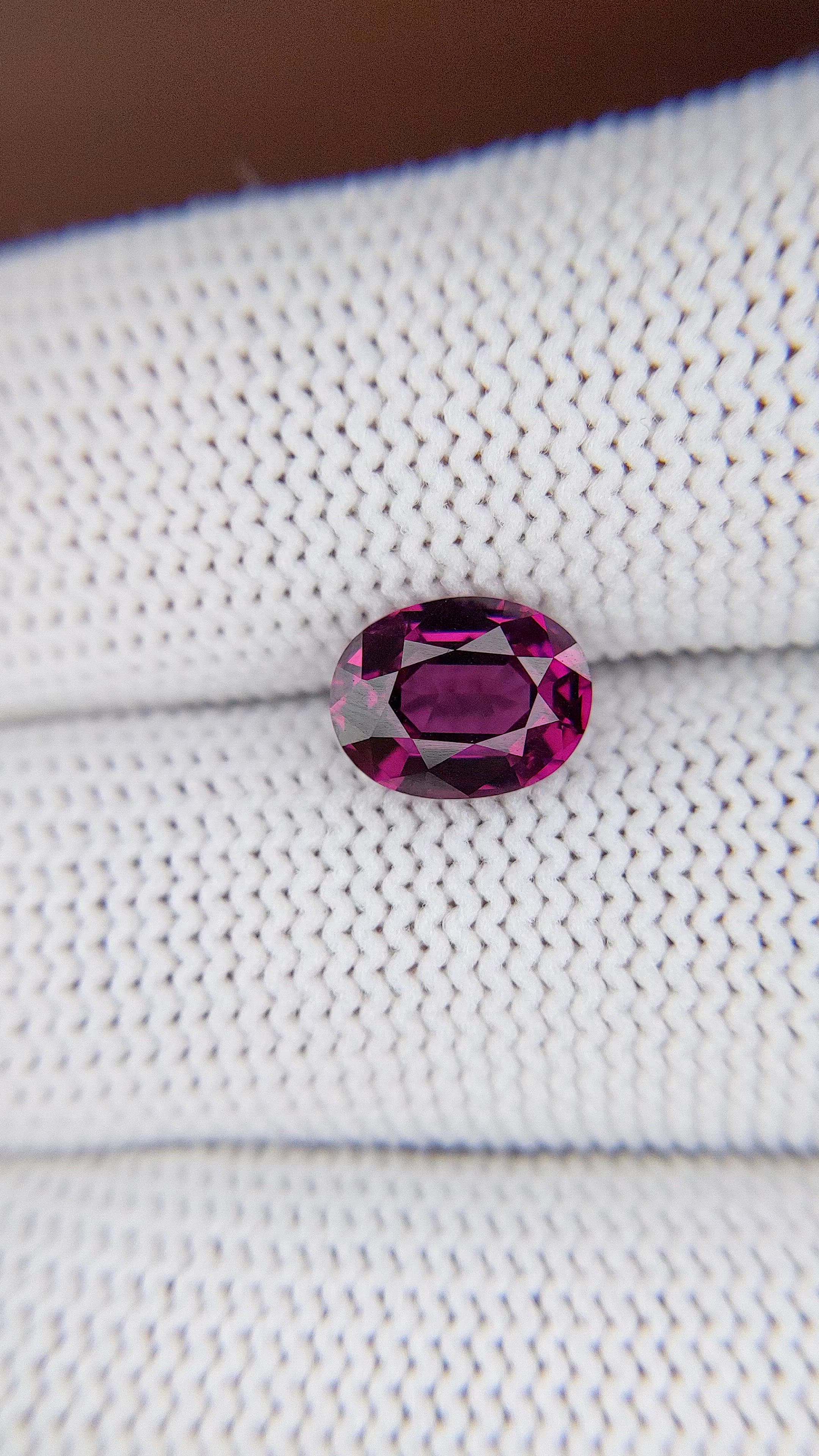 2.40 Ct. Pinkish Purple Garnet from Tanzania Size Video
