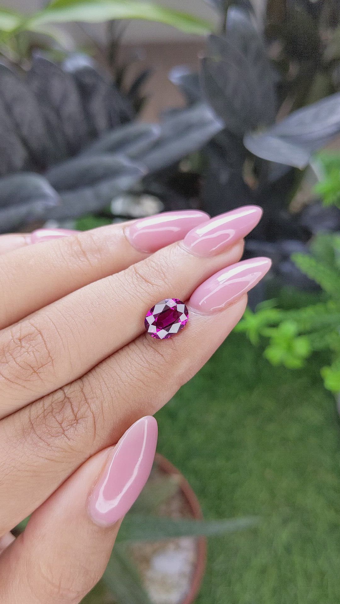 2.40 Ct. Pinkish Purple Garnet from Tanzania Size Video