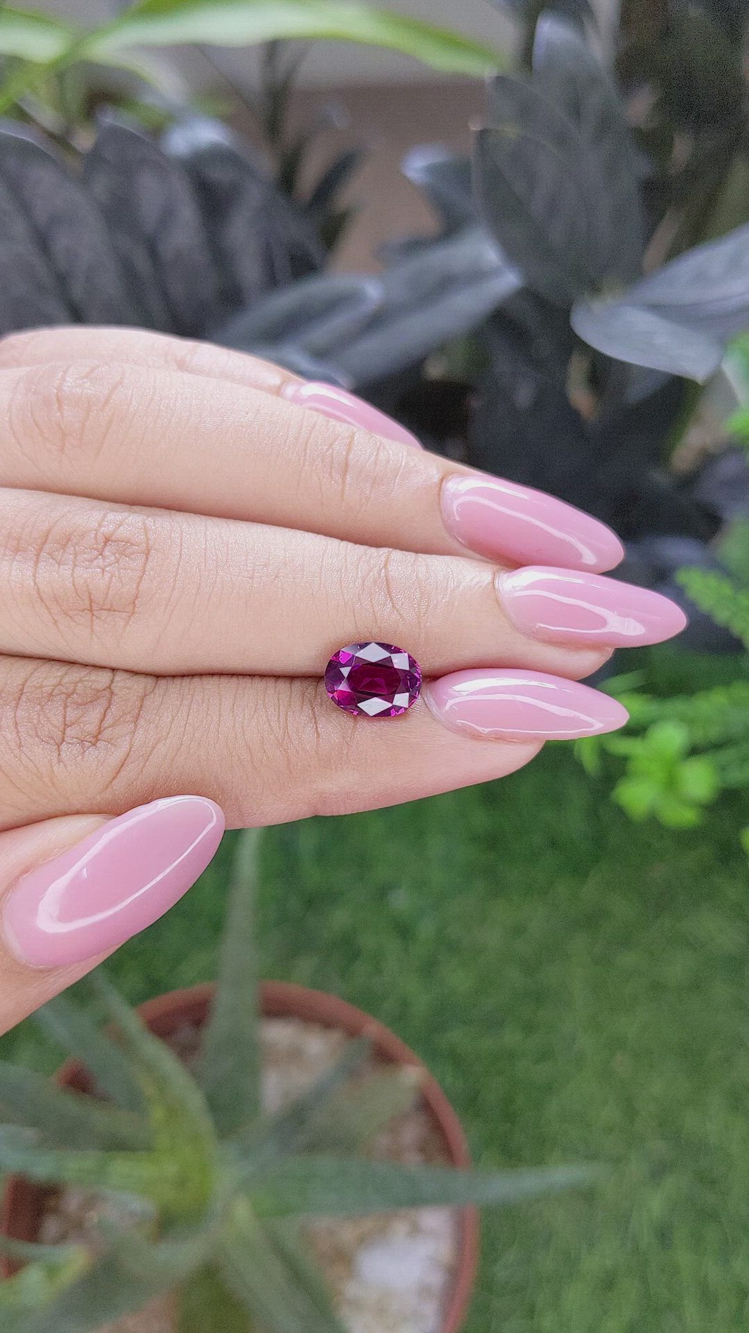 2.40 Ct. Pinkish Purple Garnet from Tanzania Size Video