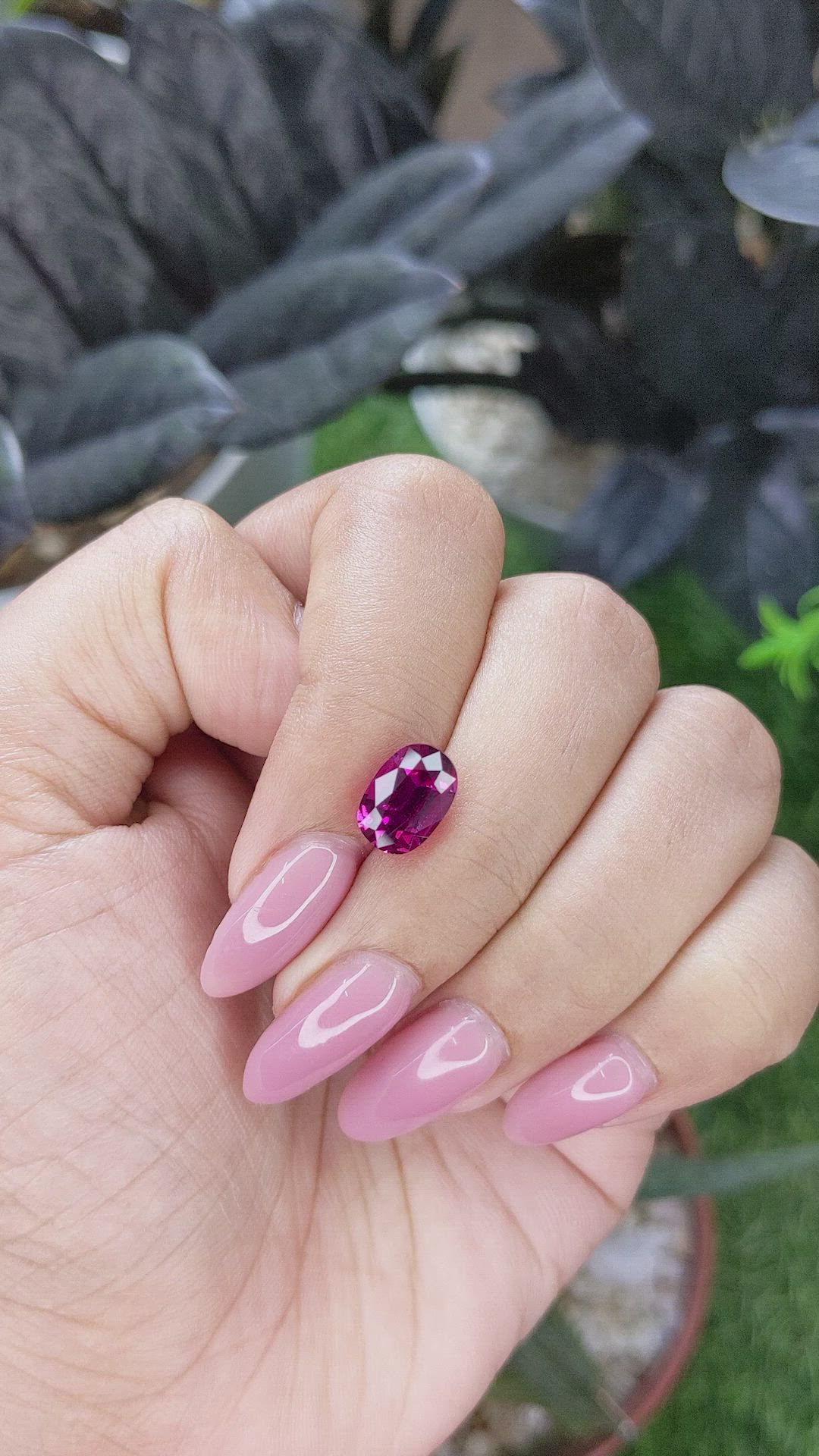 2.85 Ct. Purplish Pink Garnet from Tanzania Size Video