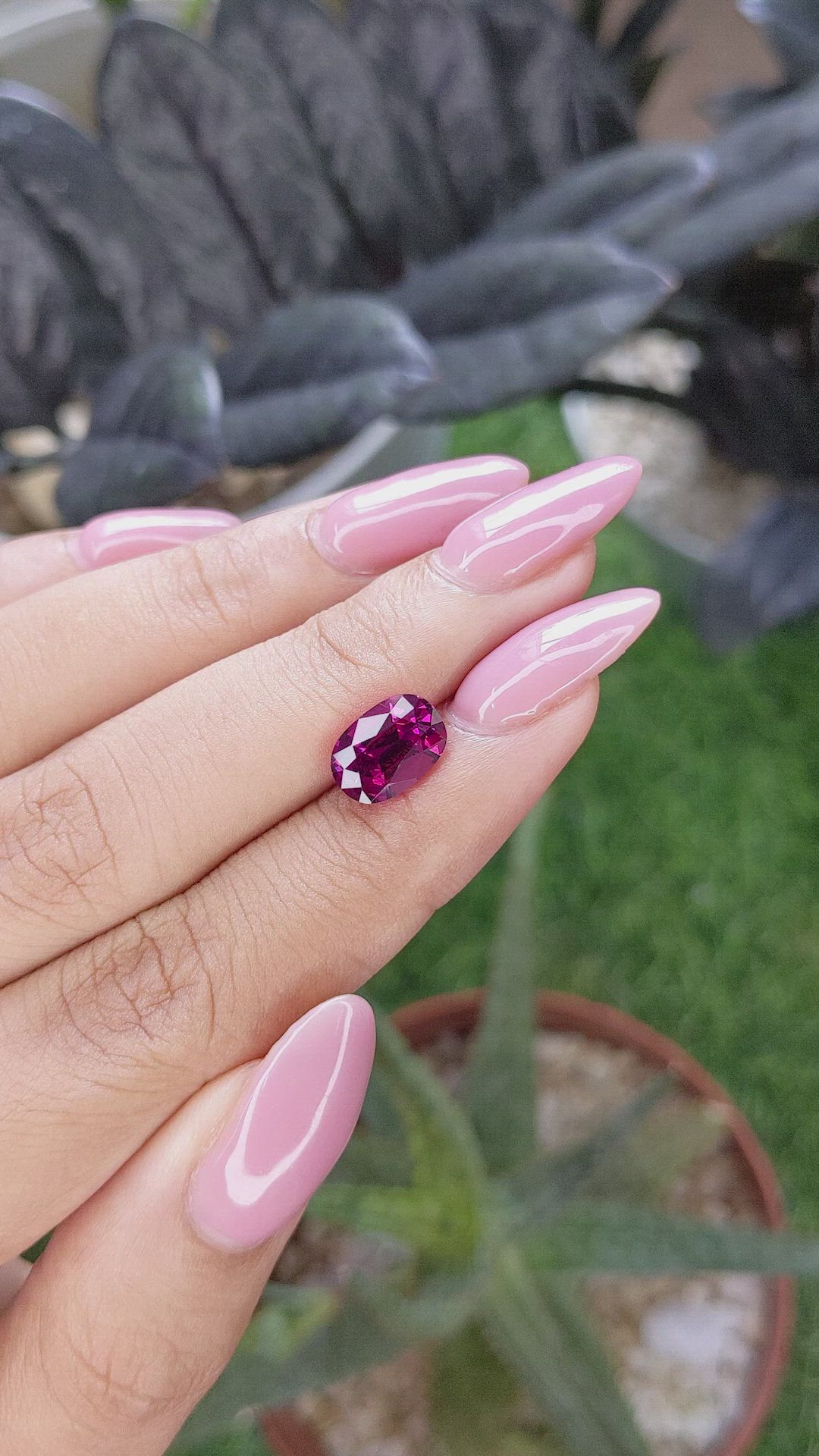 2.85 Ct. Purplish Pink Garnet from Tanzania Size Video