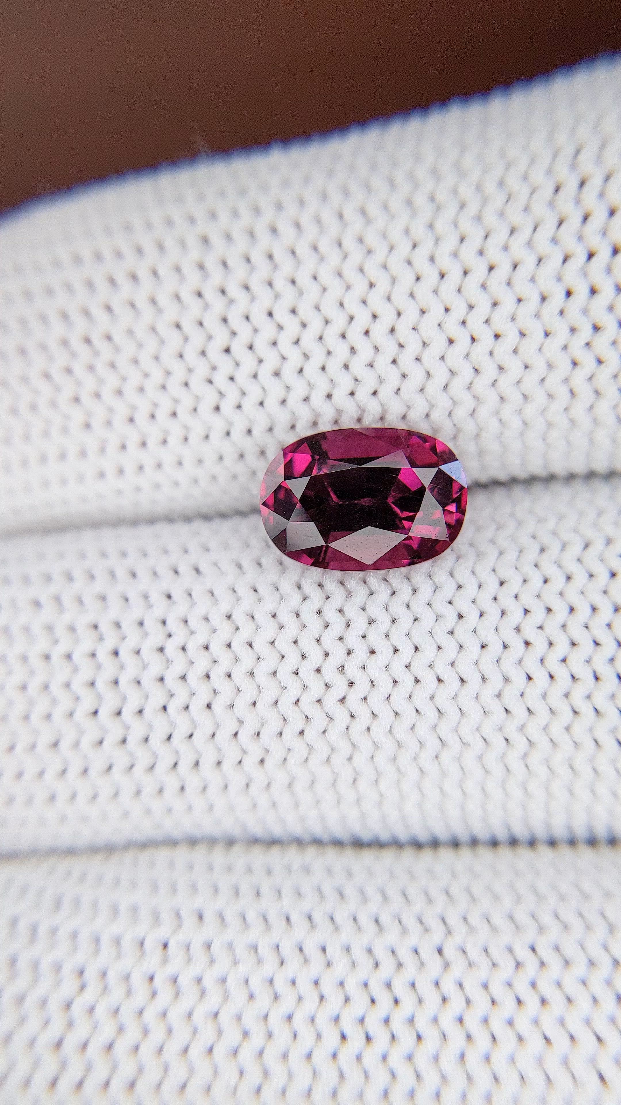 2.85 Ct. Purplish Pink Garnet from Tanzania Size Video
