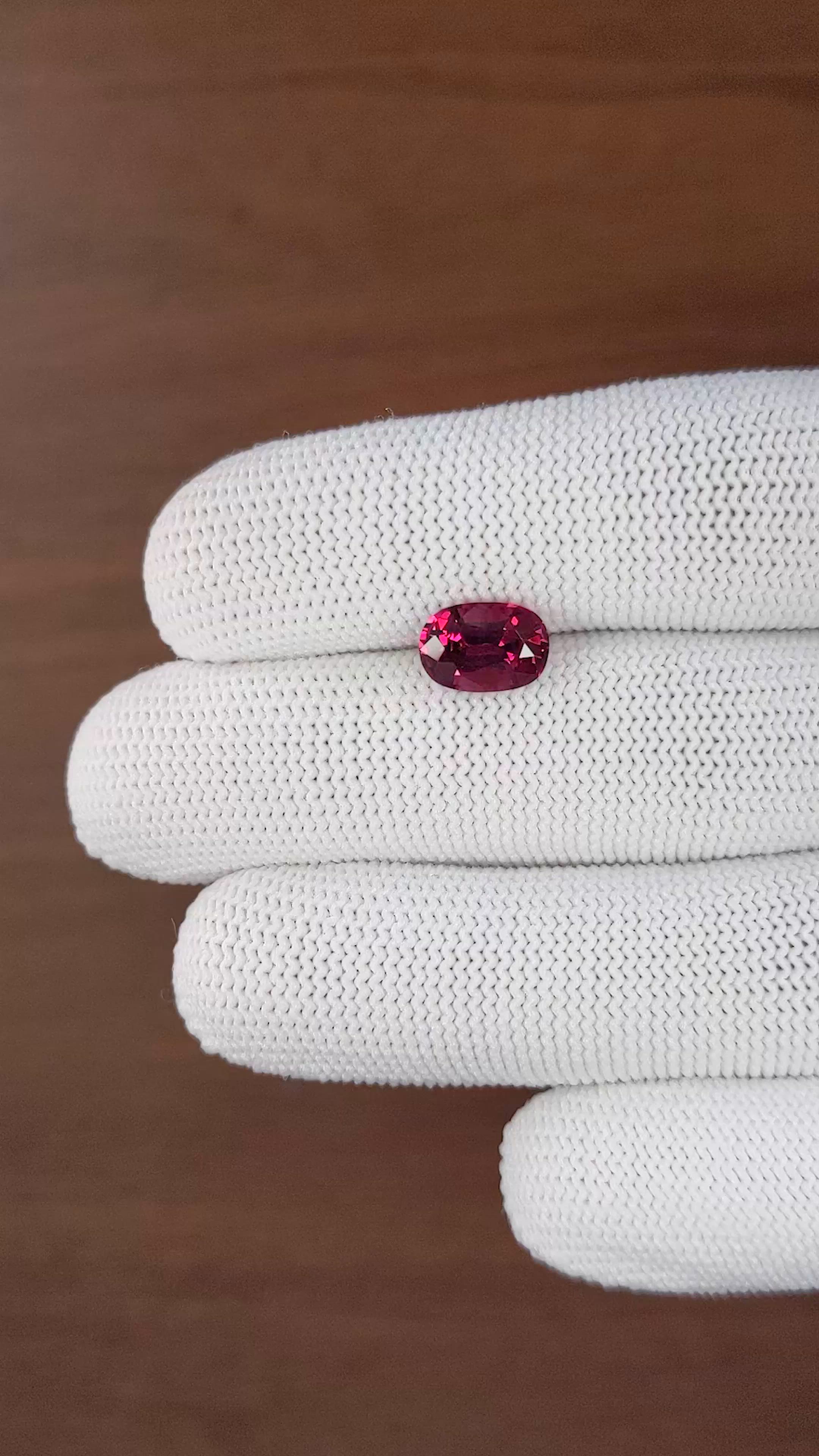 2.85 Ct. Purplish Pink Garnet from Tanzania Size Video