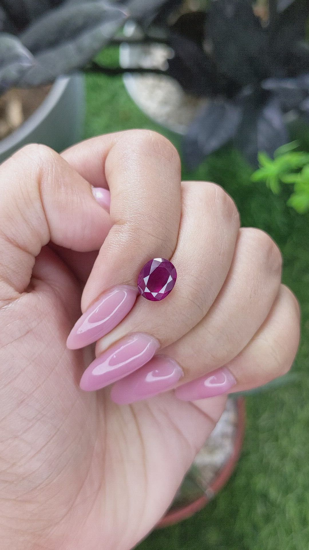 2.94 Ct. Pinkish Purple Garnet from Tanzania Size Video