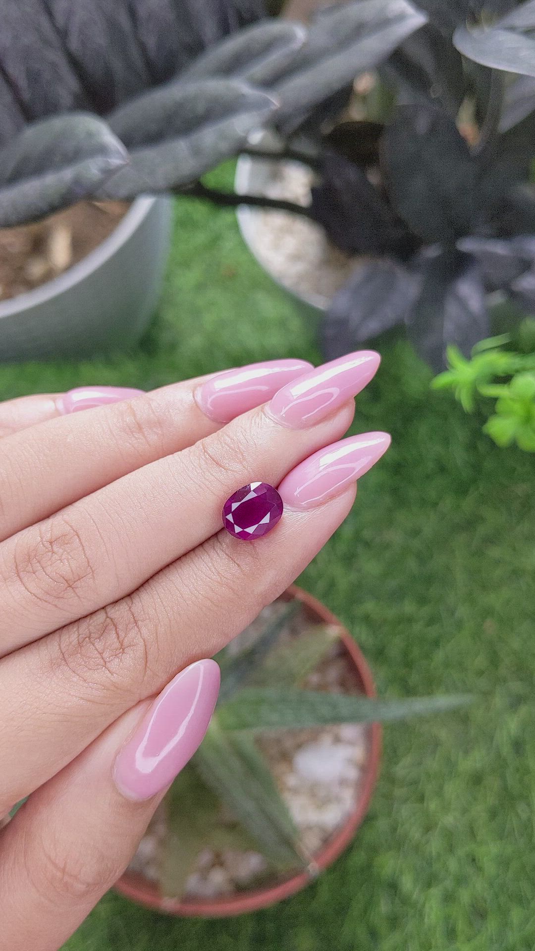 2.94 Ct. Pinkish Purple Garnet from Tanzania Size Video