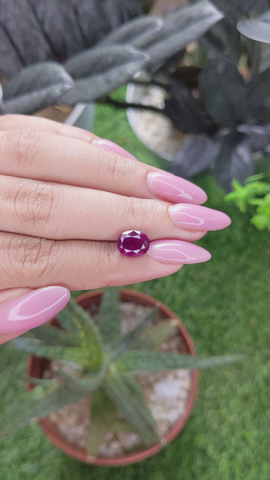 2.94 Ct. Pinkish Purple Garnet from Tanzania Size Video