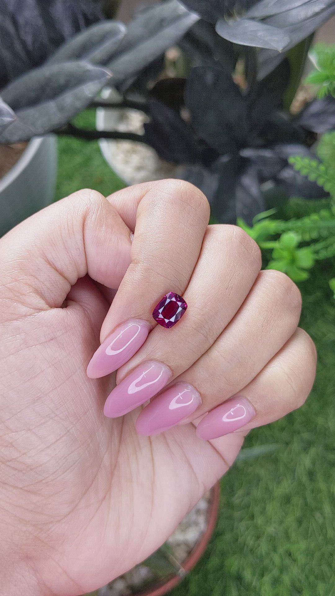 2.08 Ct. Pinkish Purple Garnet from Tanzania Size Video