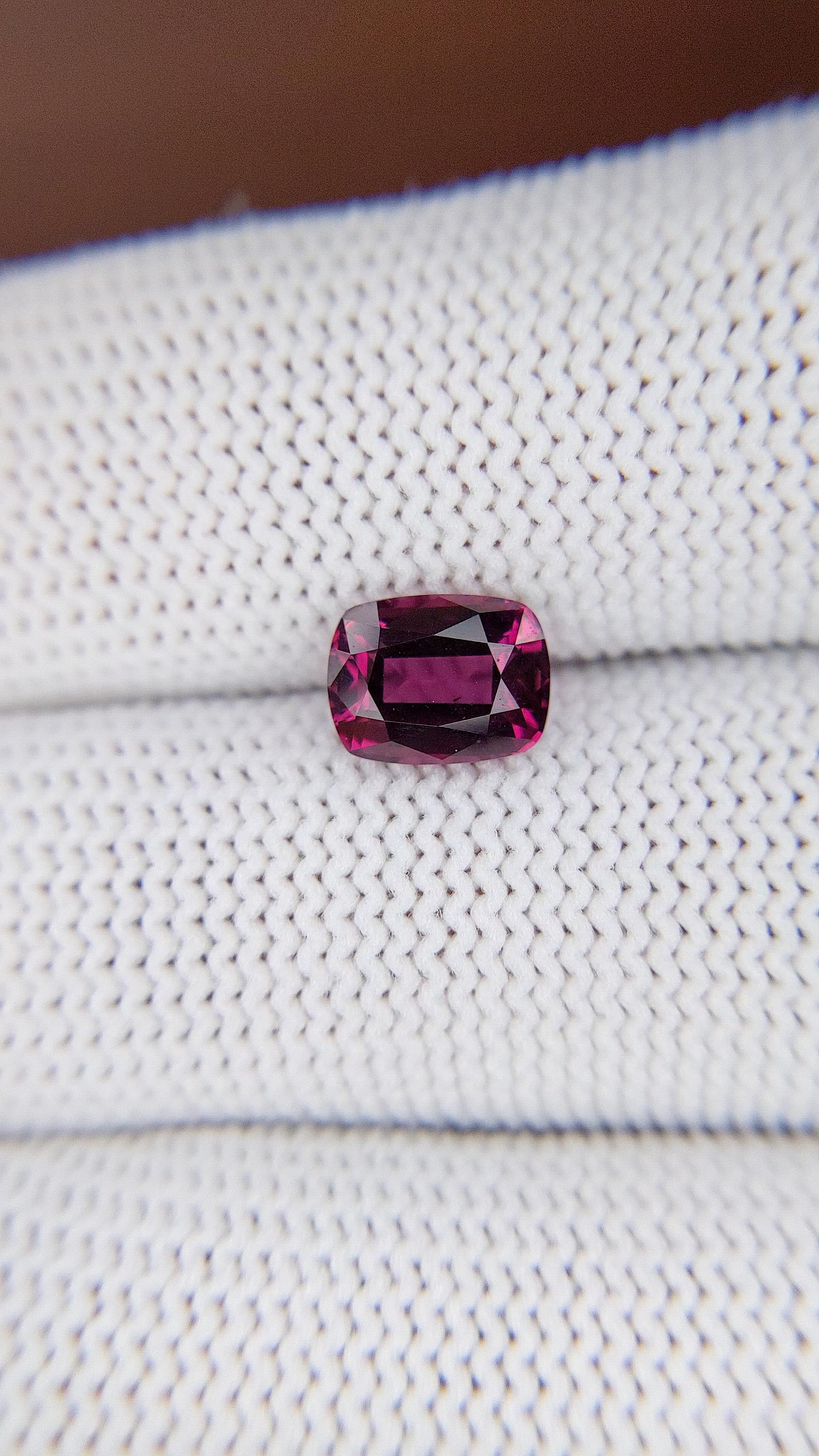 2.08 Ct. Pinkish Purple Garnet from Tanzania Size Video