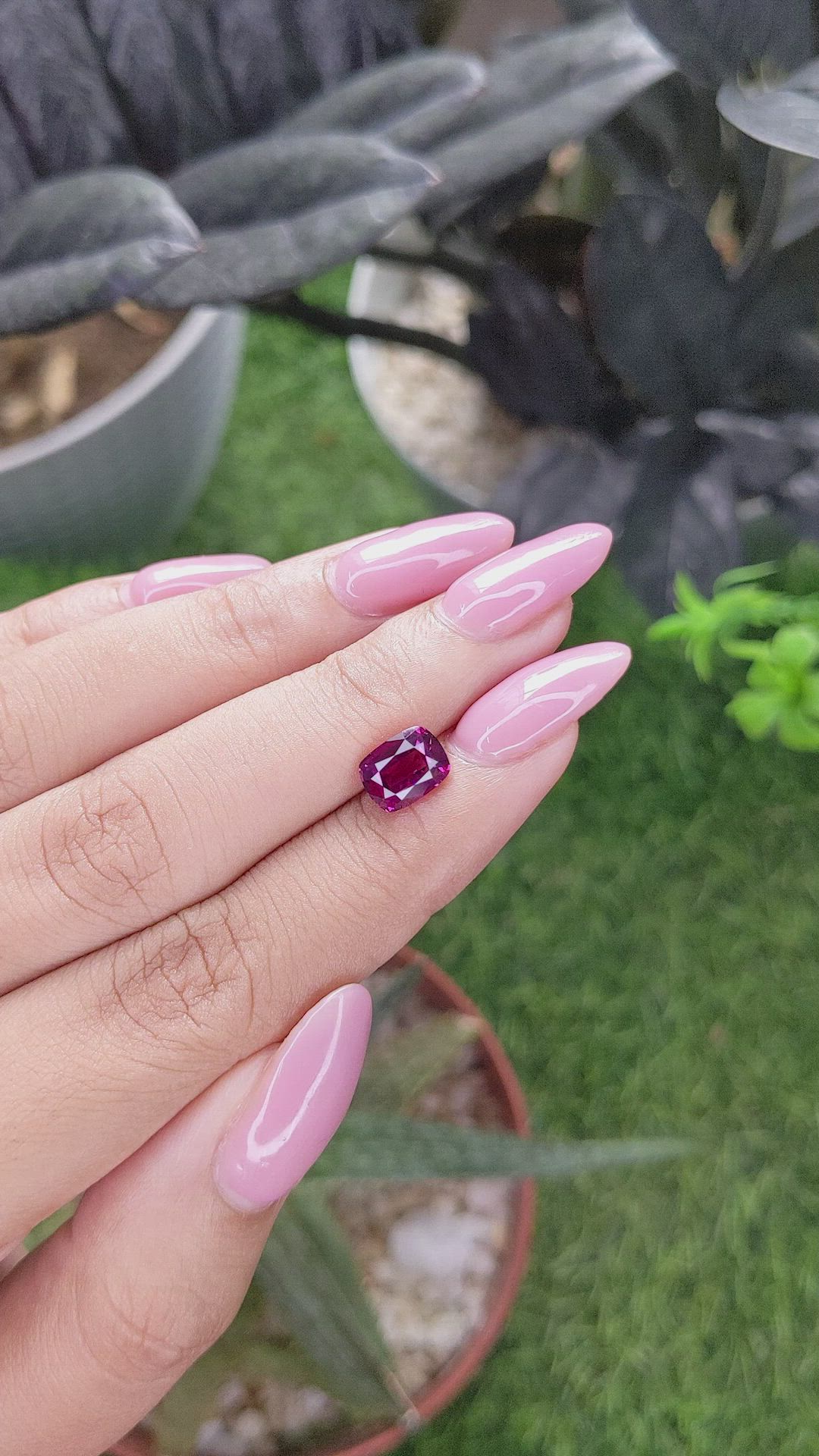 2.08 Ct. Pinkish Purple Garnet from Tanzania Size Video