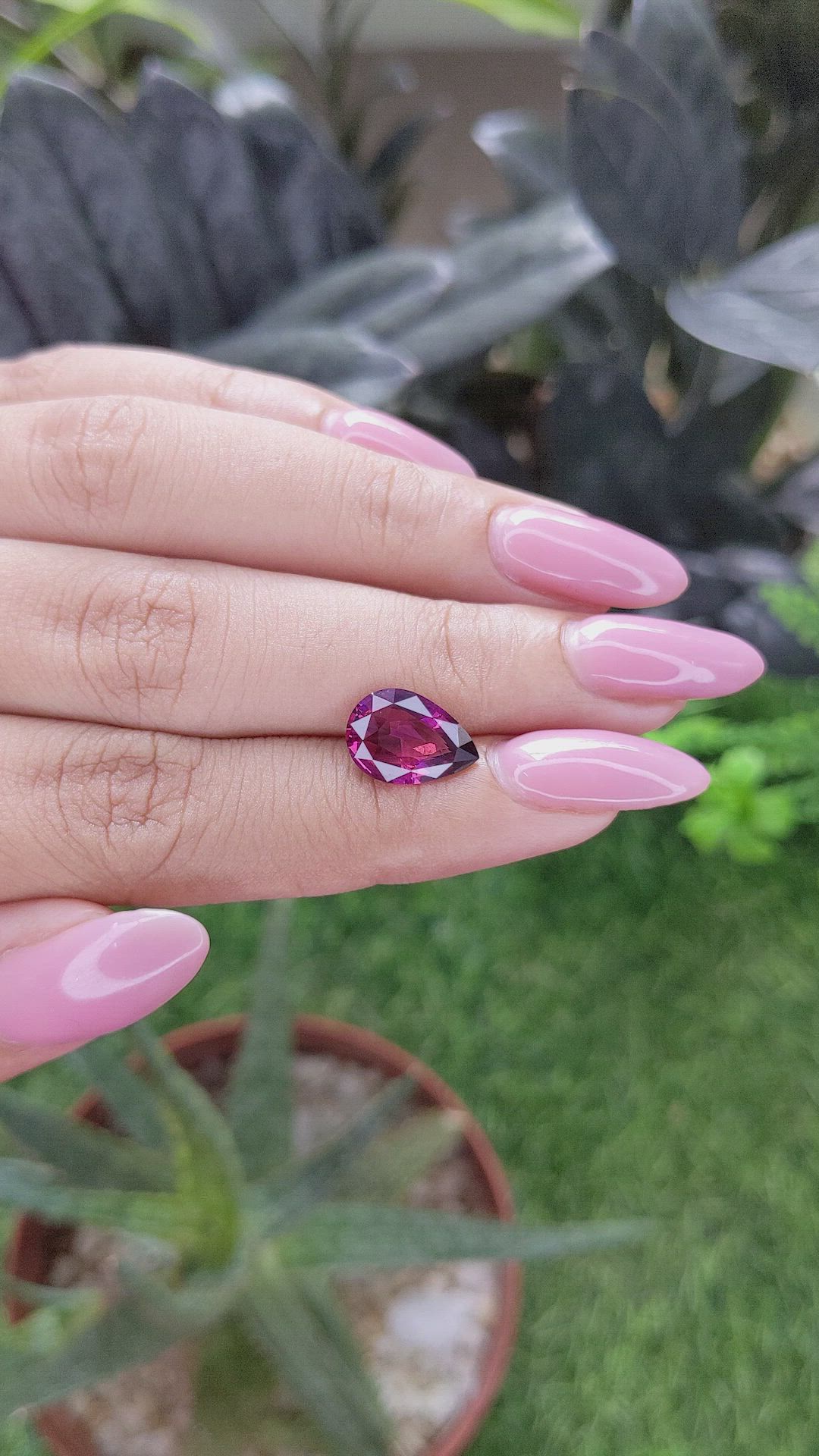 3.01 Ct. Purplish Pink Garnet from Tanzania Size Video