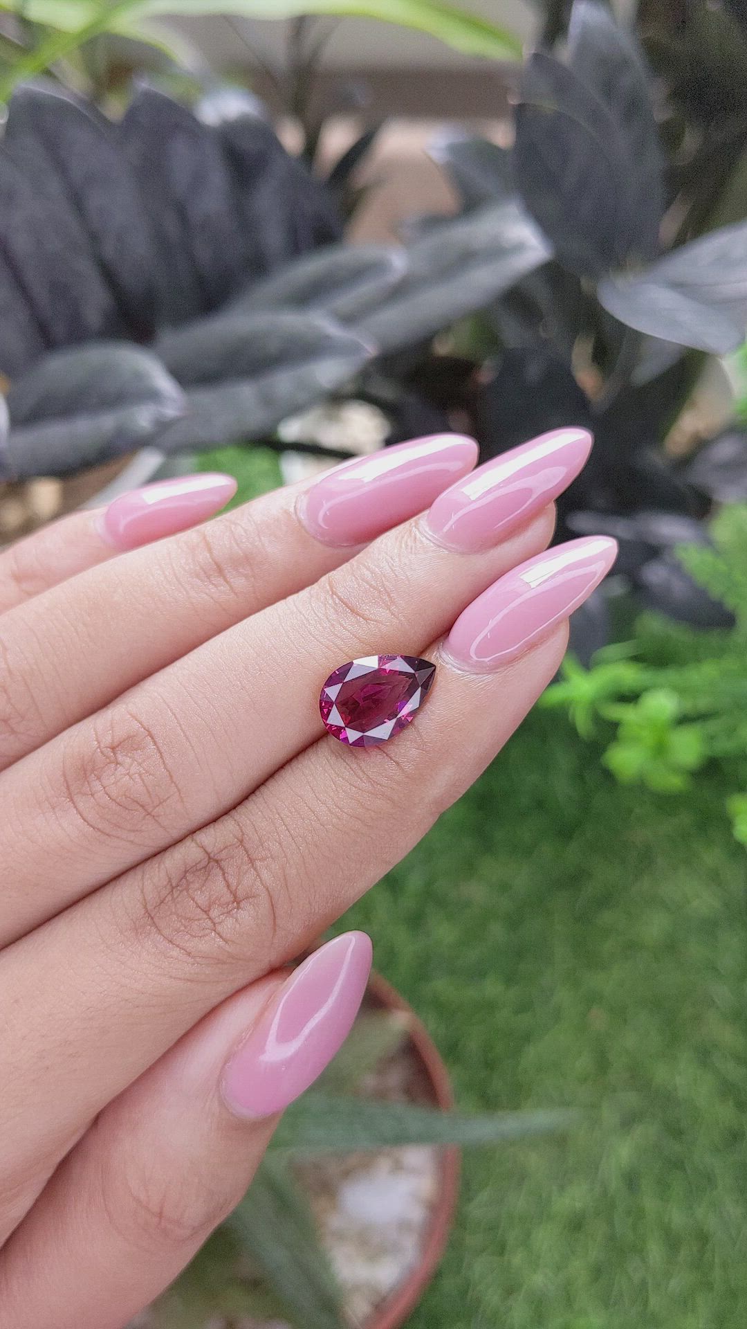 3.01 Ct. Purplish Pink Garnet from Tanzania Size Video