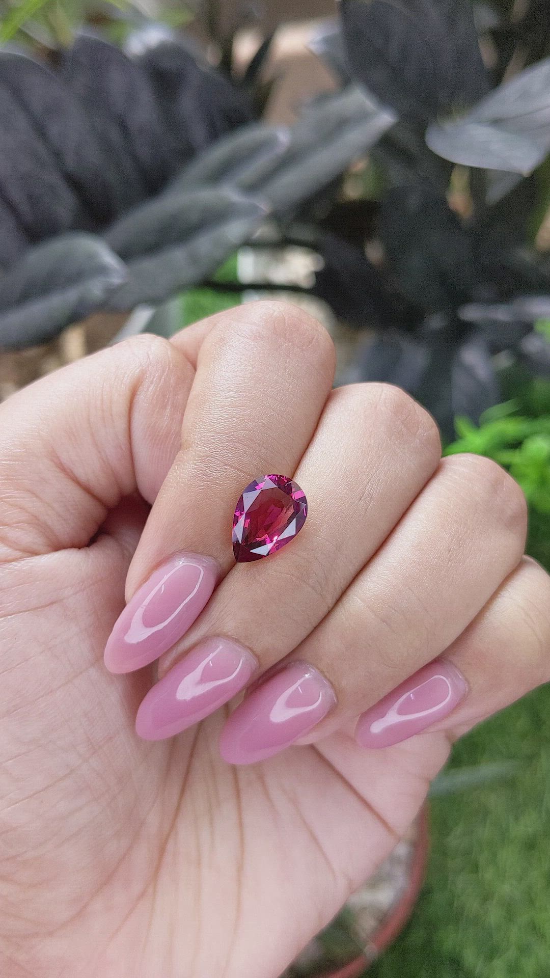 3.01 Ct. Purplish Pink Garnet from Tanzania Size Video