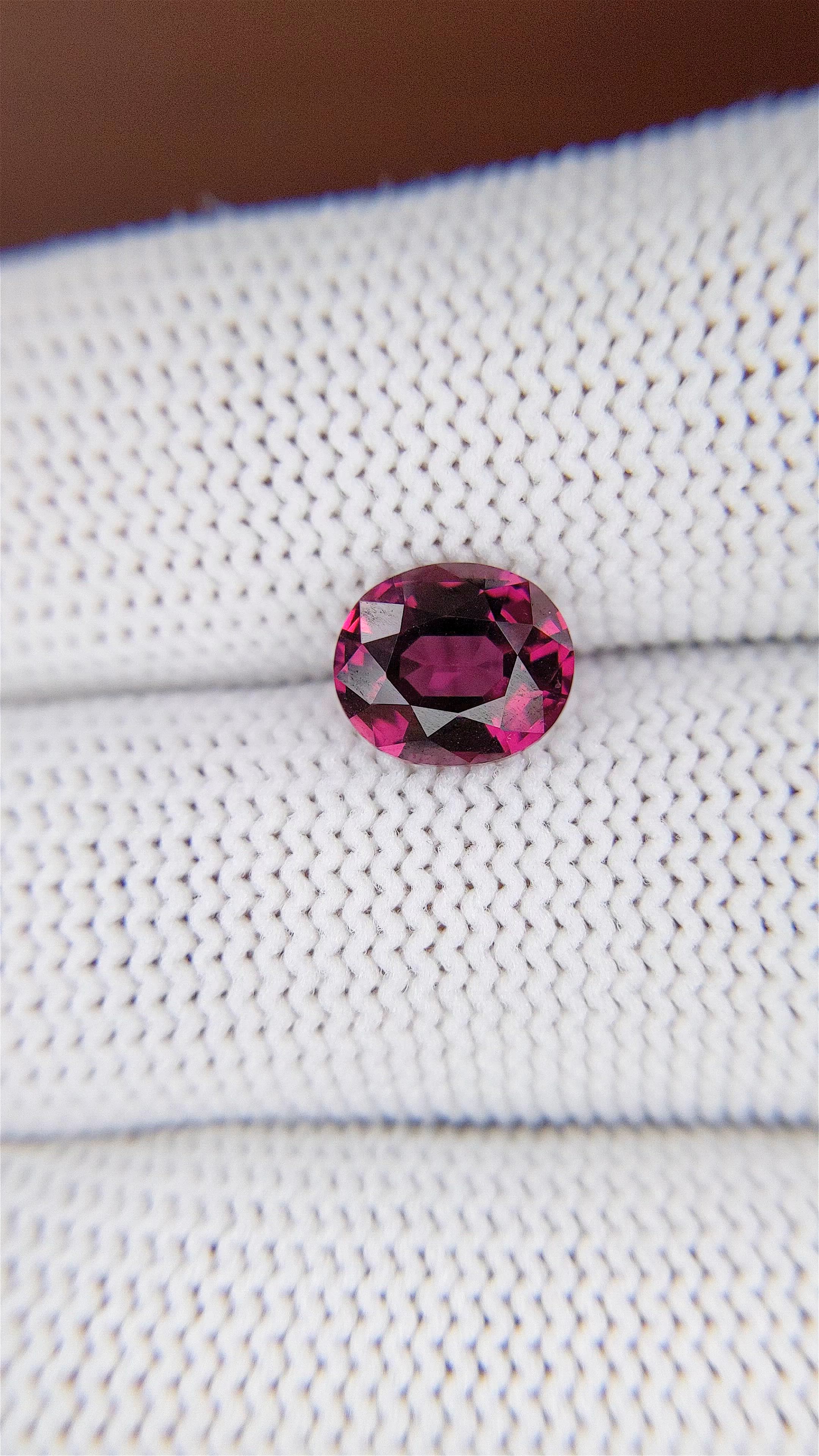 2.46 Ct. Purplish Pink Garnet from Tanzania Size Video