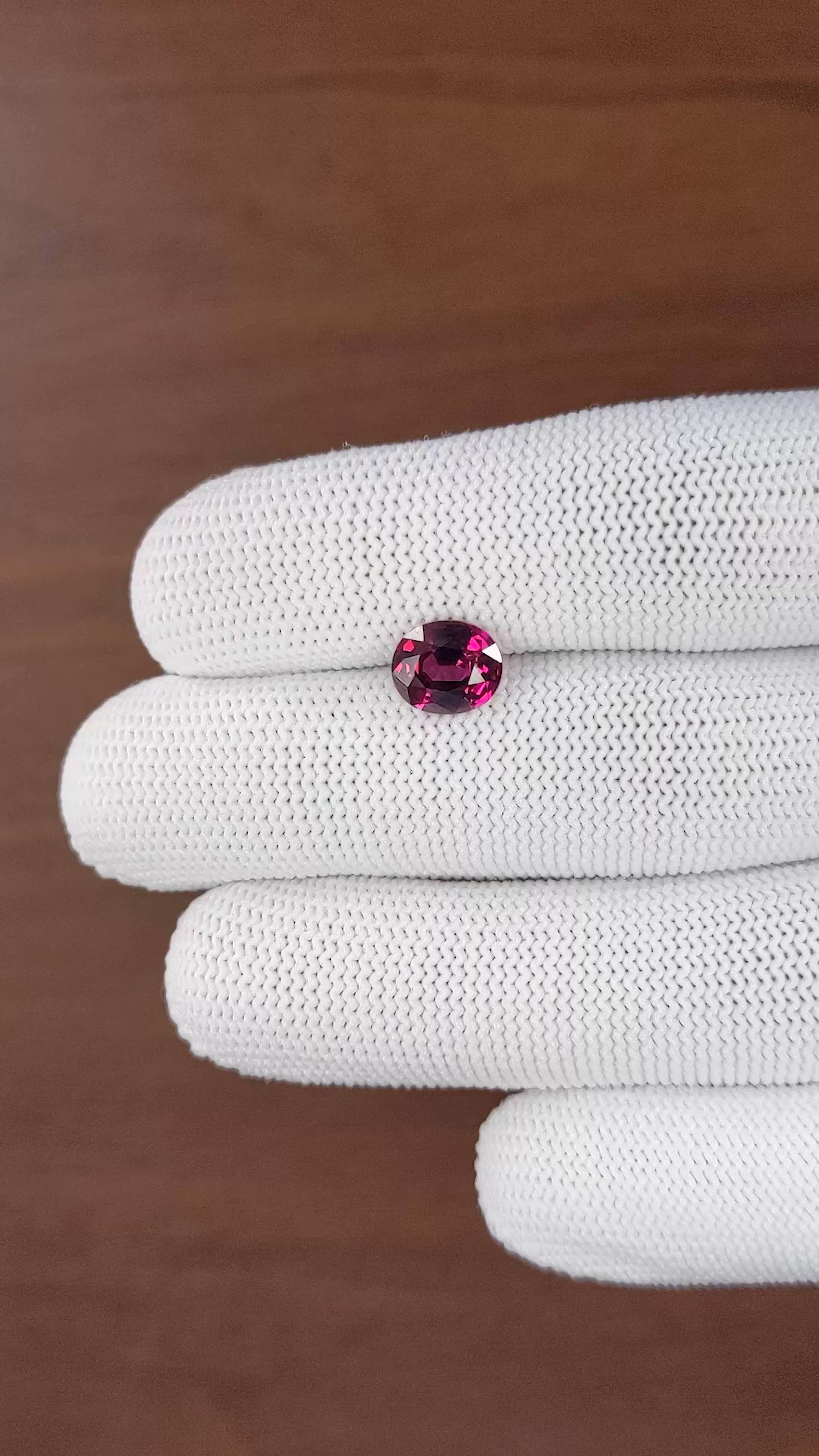 2.46 Ct. Purplish Pink Garnet from Tanzania Size Video
