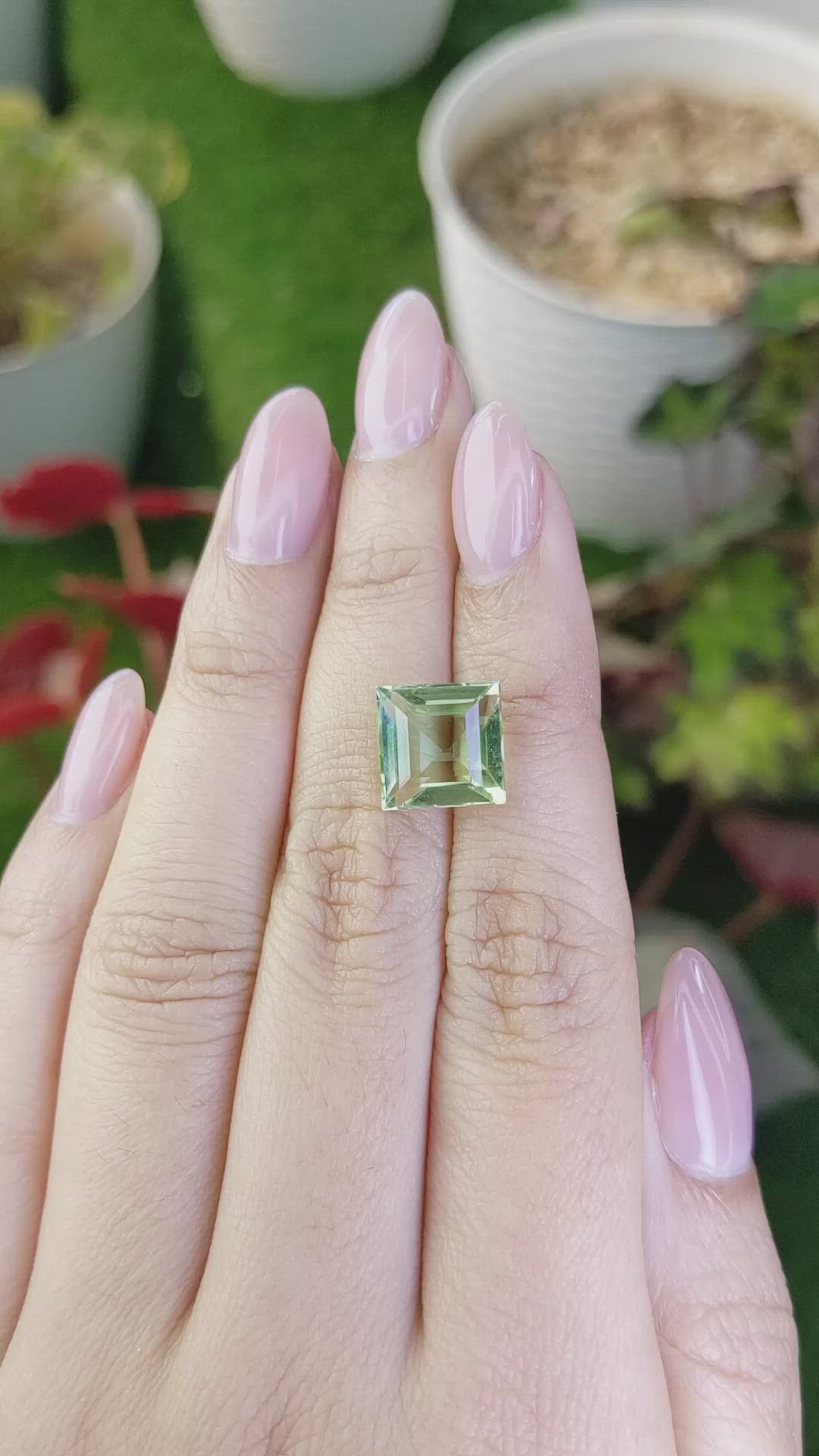 5.64 Ct. Mint Green Prasiolite from Brazil Size Video