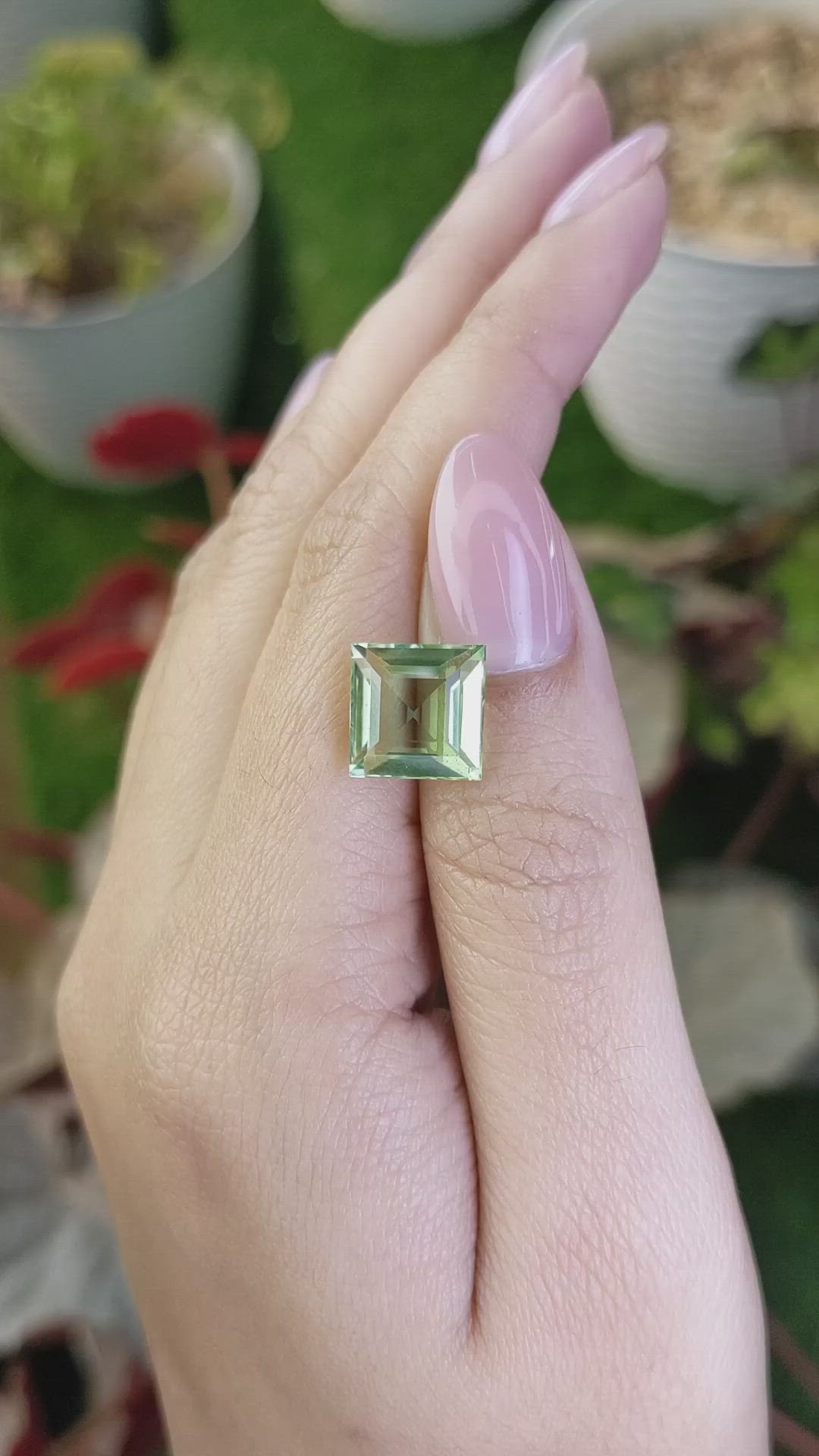 5.64 Ct. Mint Green Prasiolite from Brazil Size Video
