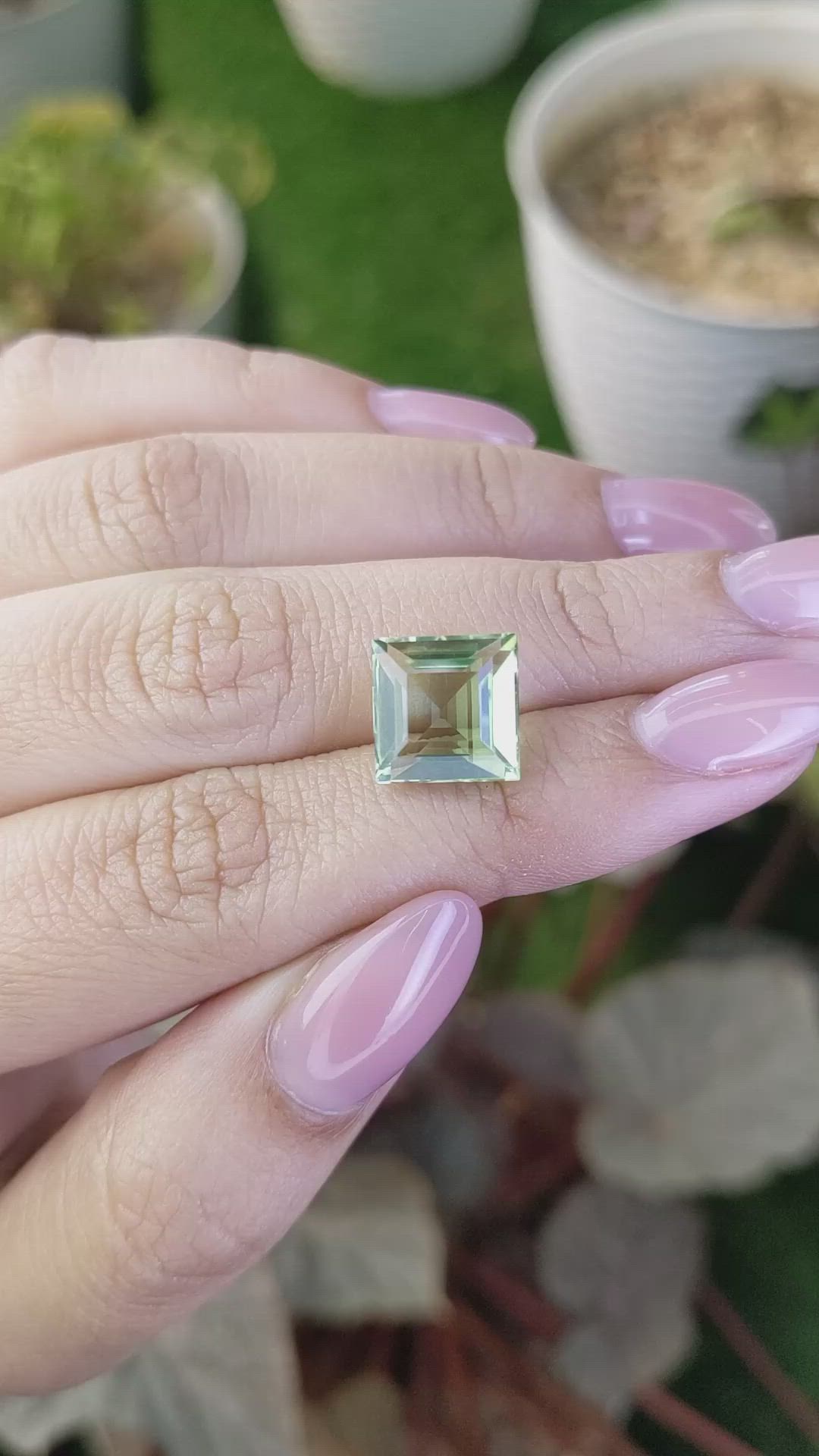 5.64 Ct. Mint Green Prasiolite from Brazil Size Video