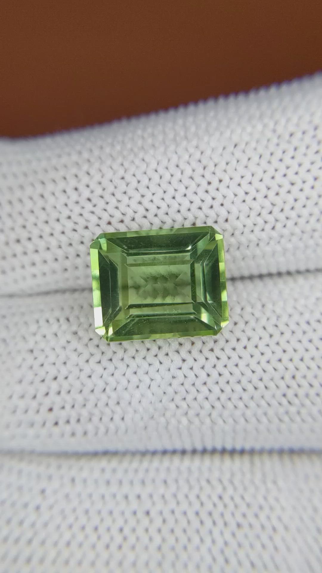 6.11 Ct. Green Prasiolite from Brazil Size Video