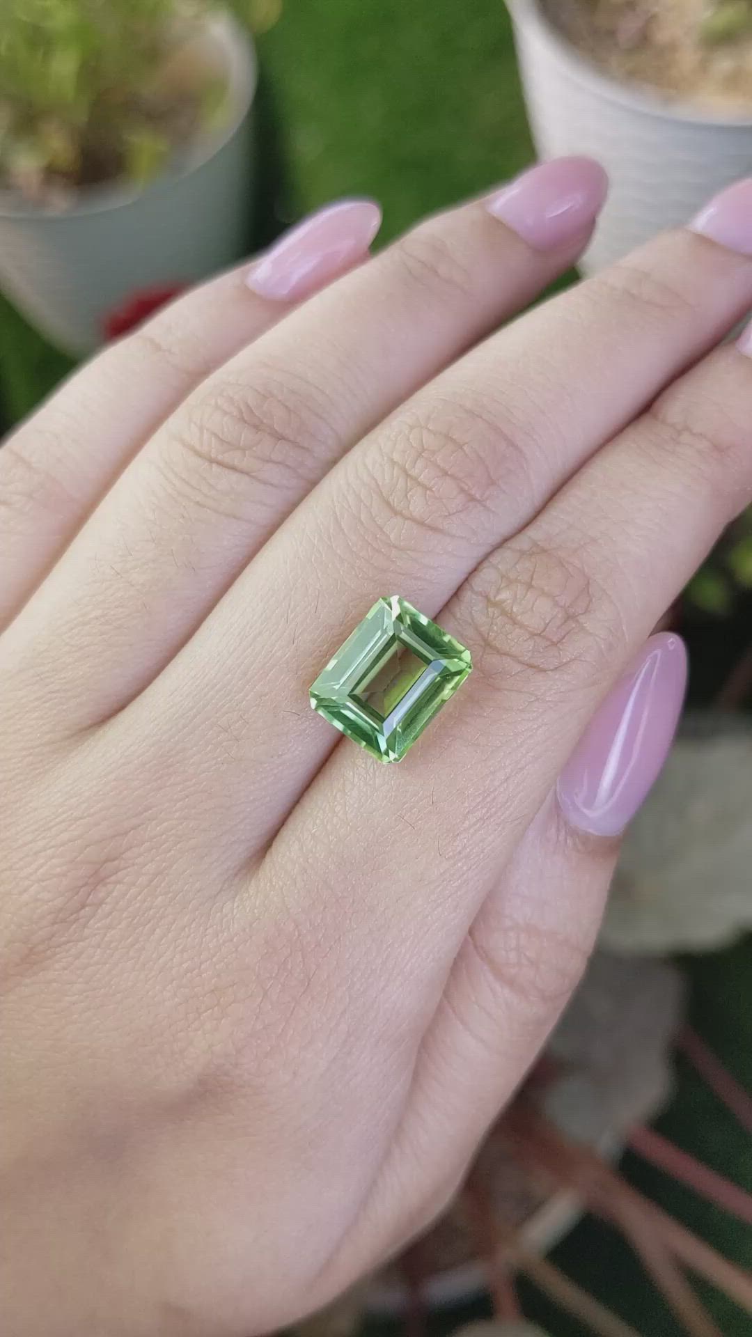 6.11 Ct. Green Prasiolite from Brazil Size Video