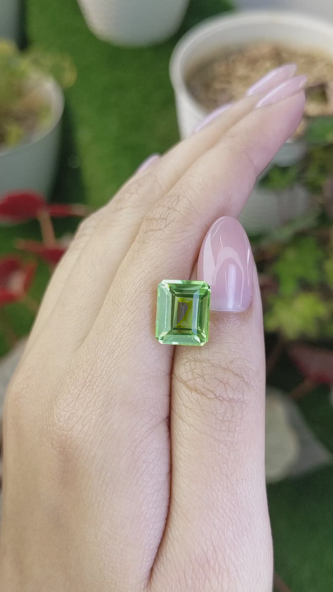 6.11 Ct. Green Prasiolite from Brazil Size Video